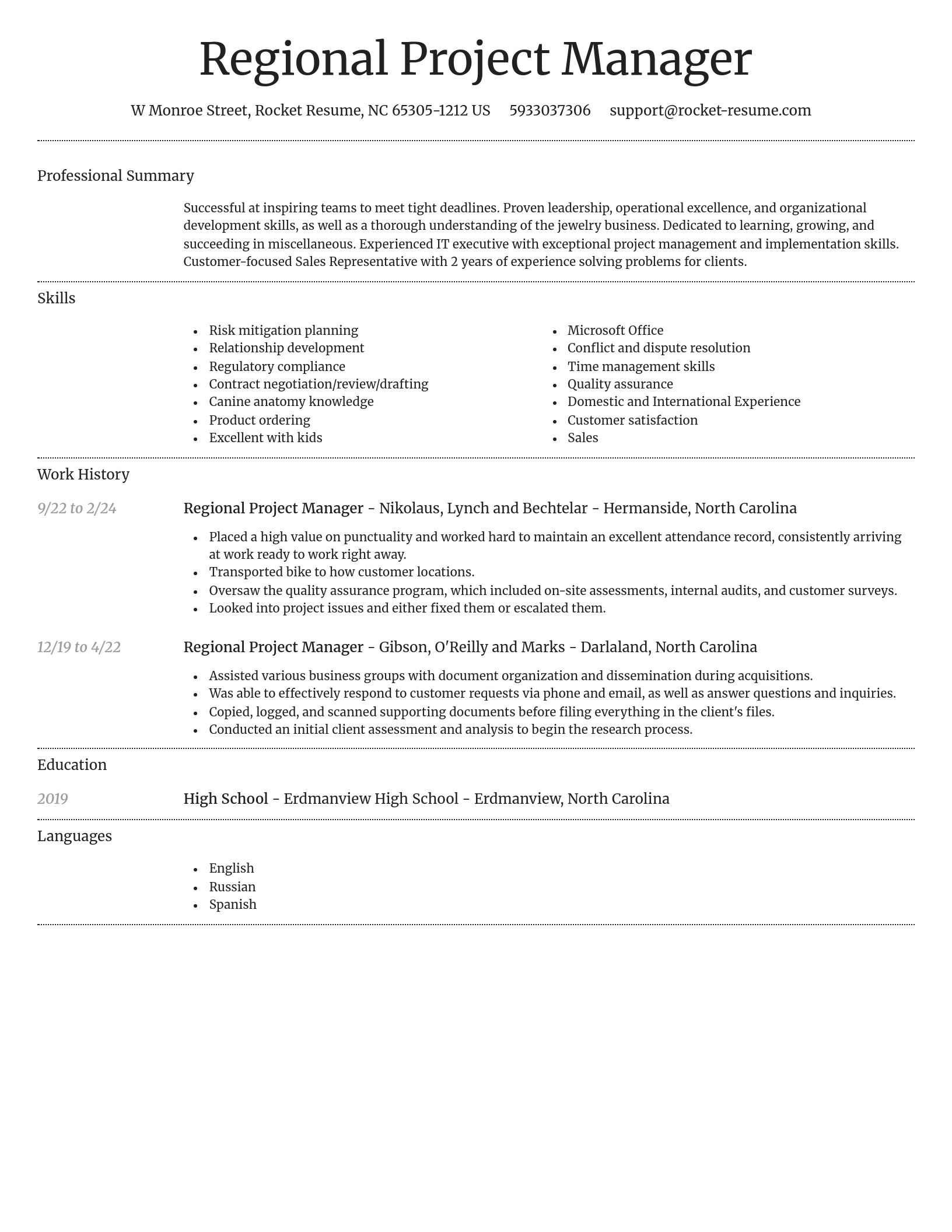 Dignified resume template