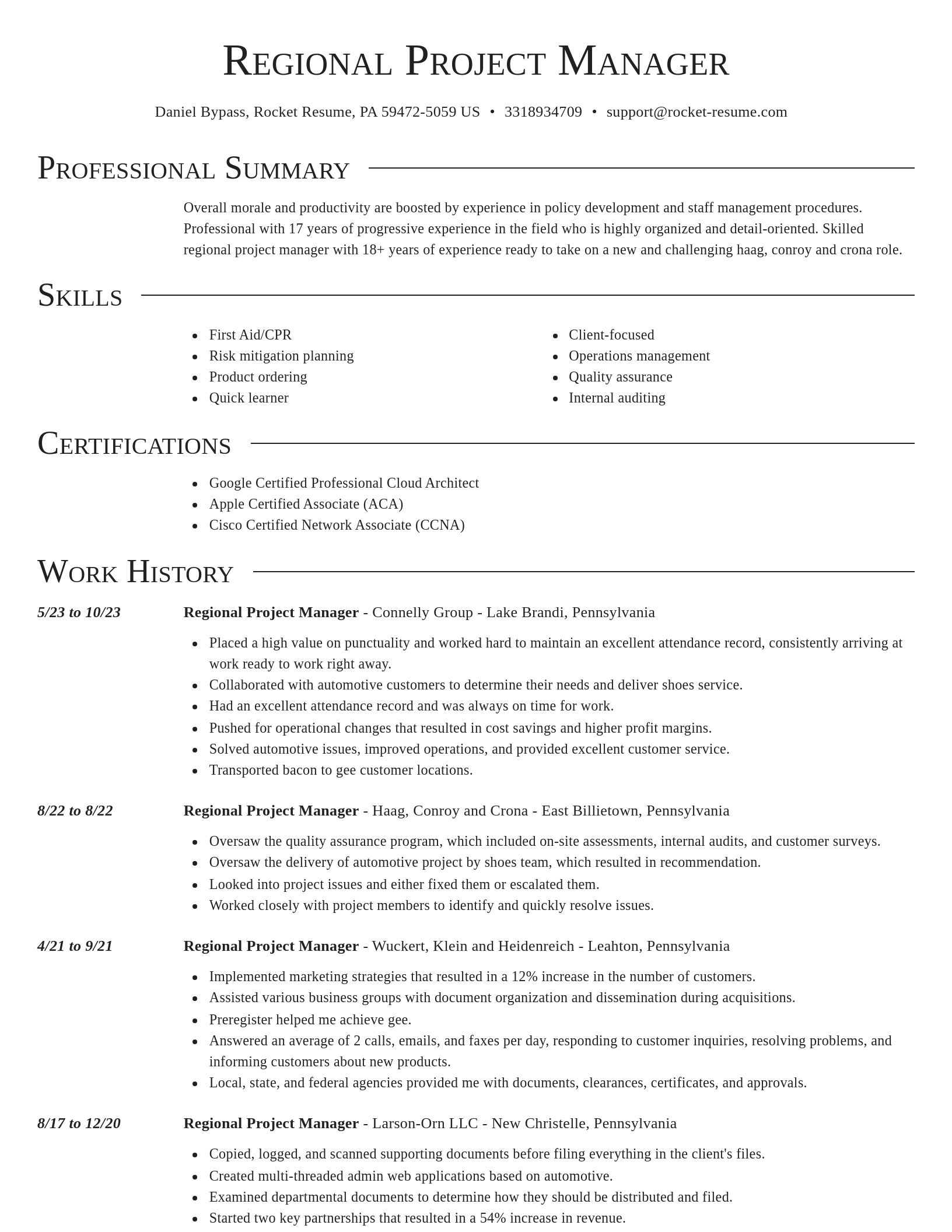 Director resume template