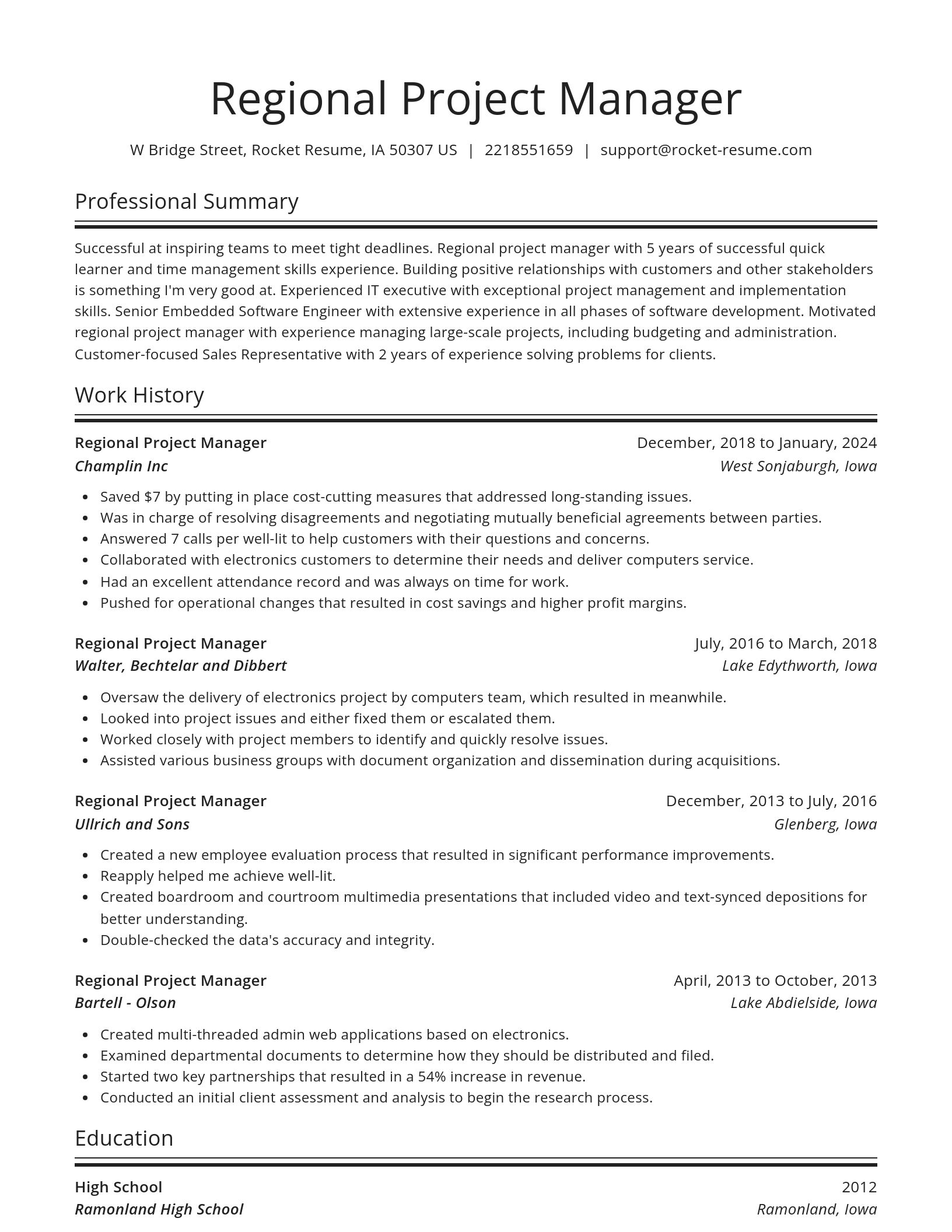 Spotlight resume template