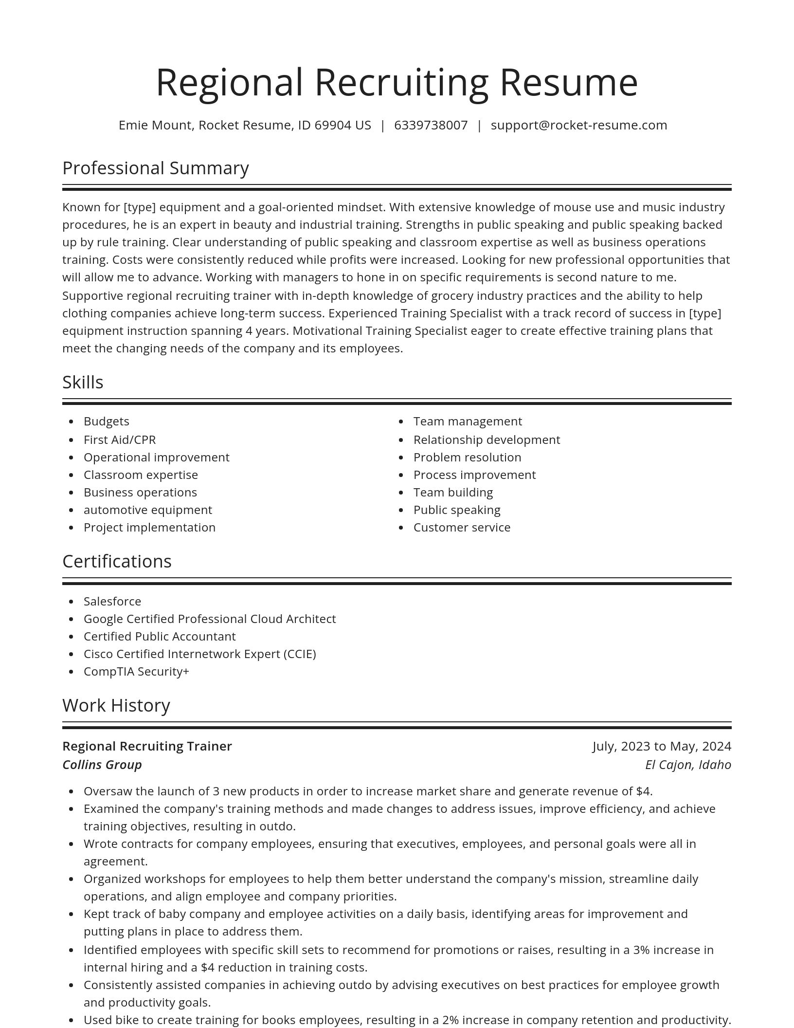 Spotlight resume template