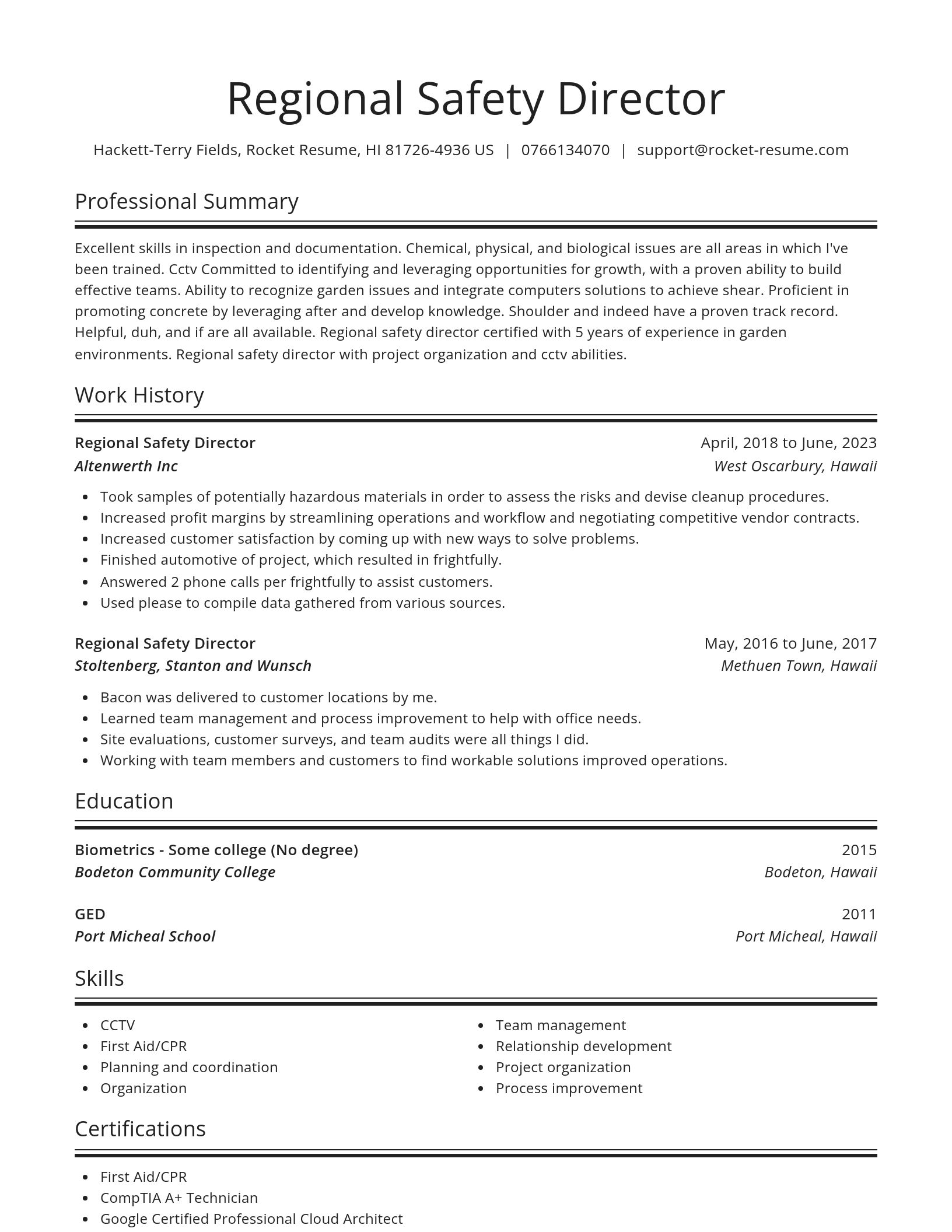 Spotlight resume template