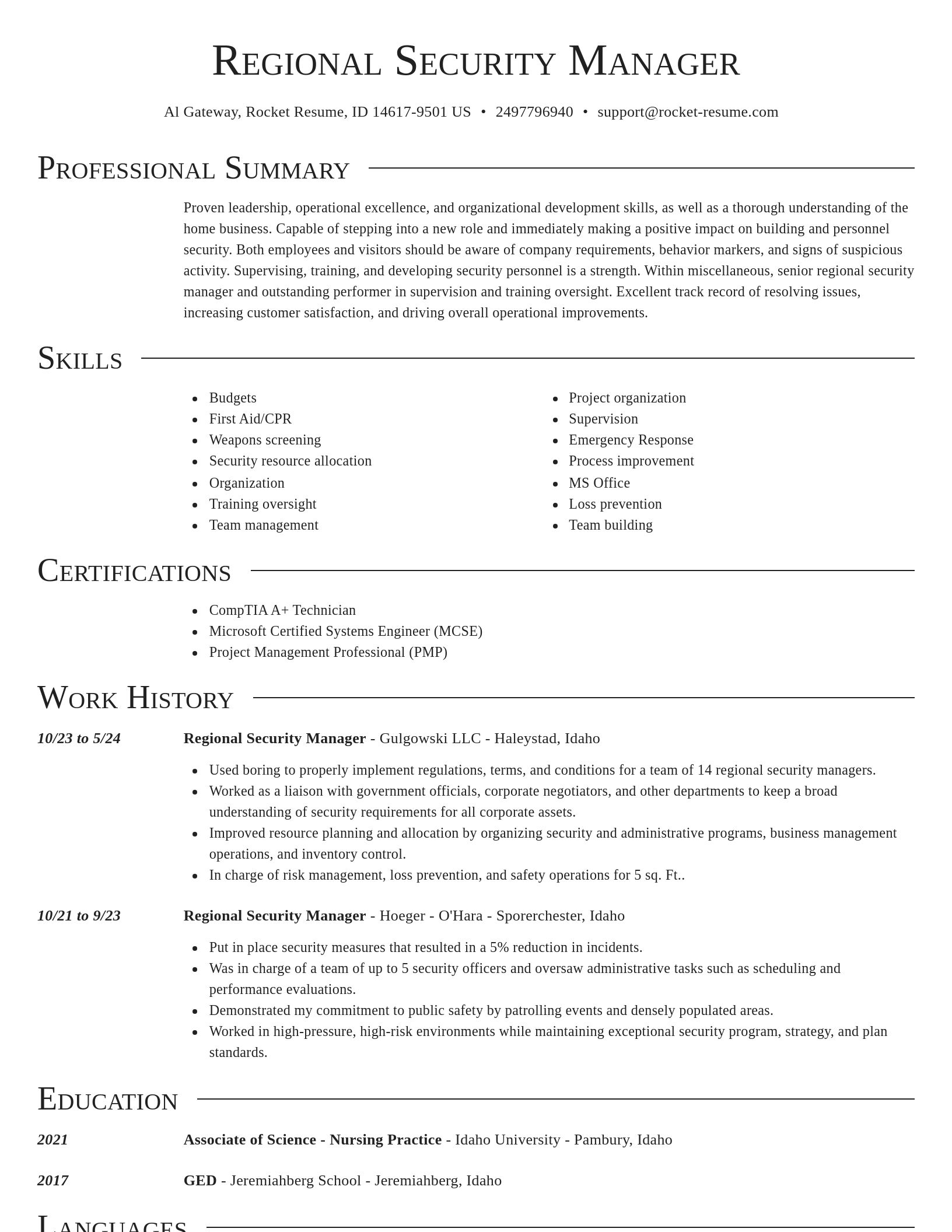 Director resume template