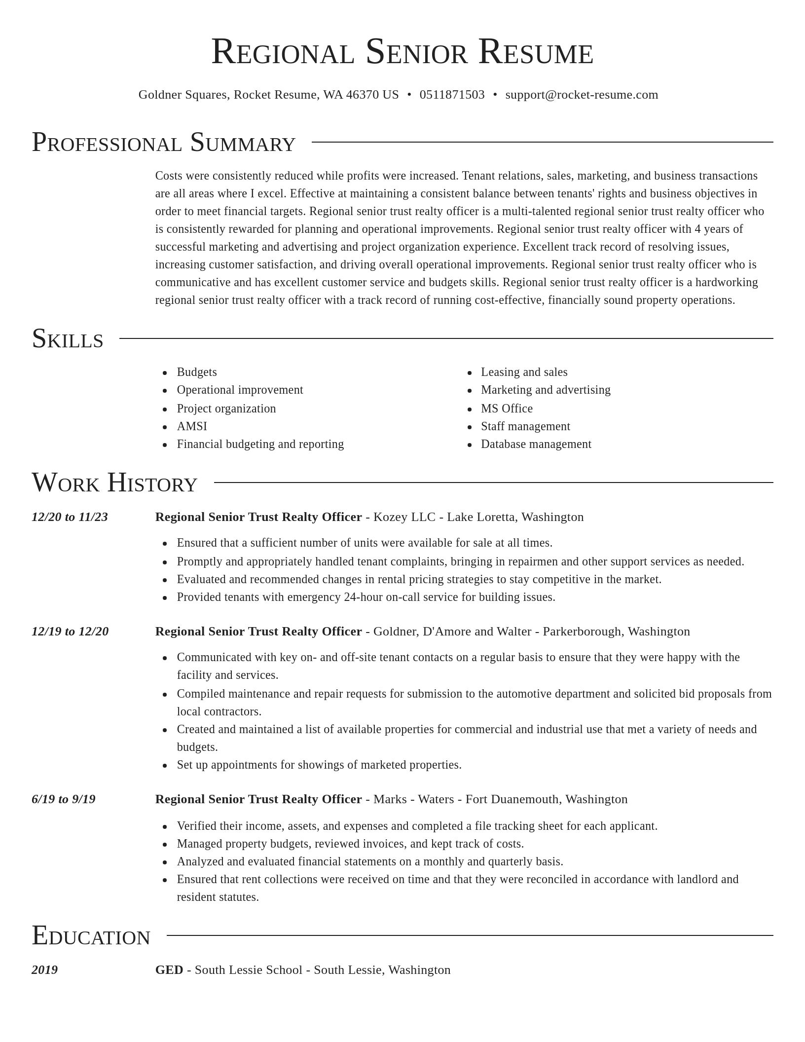 Director resume template
