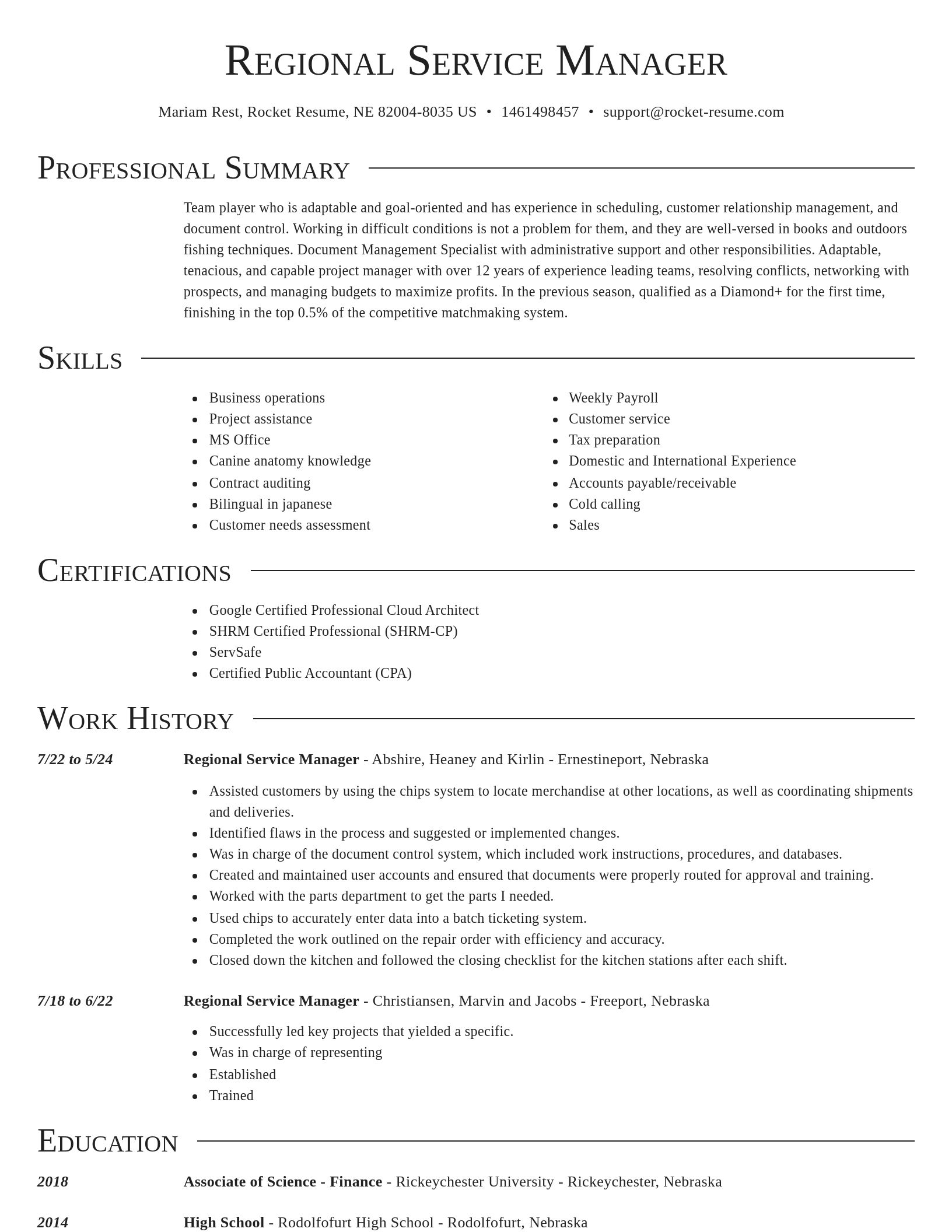 Director resume template