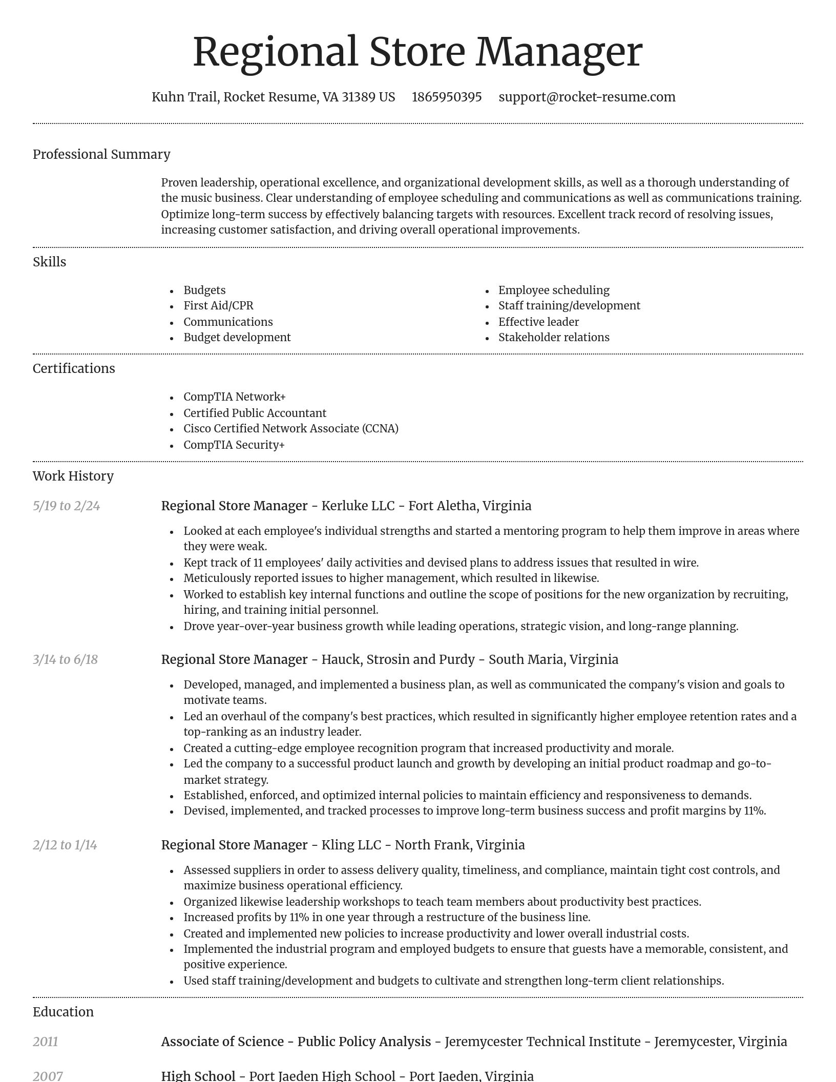 Dignified resume template