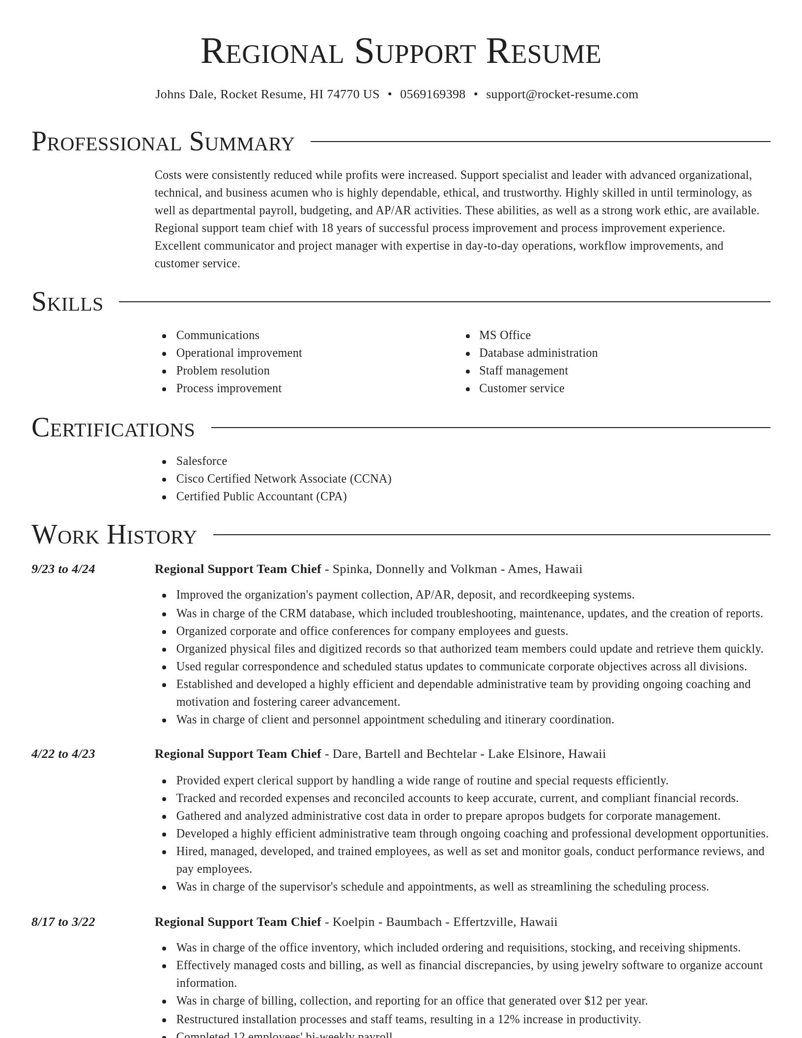 Director resume template