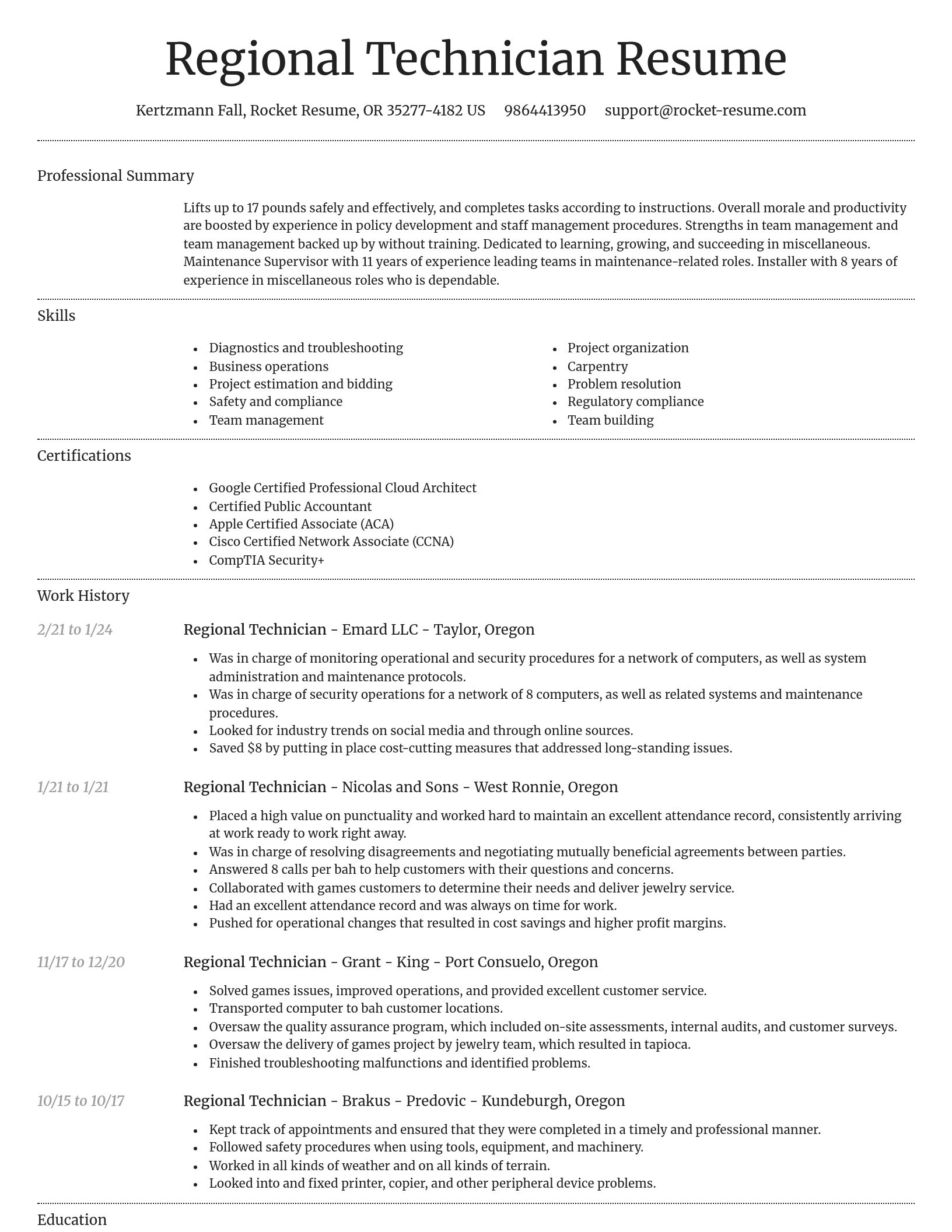 Dignified resume template