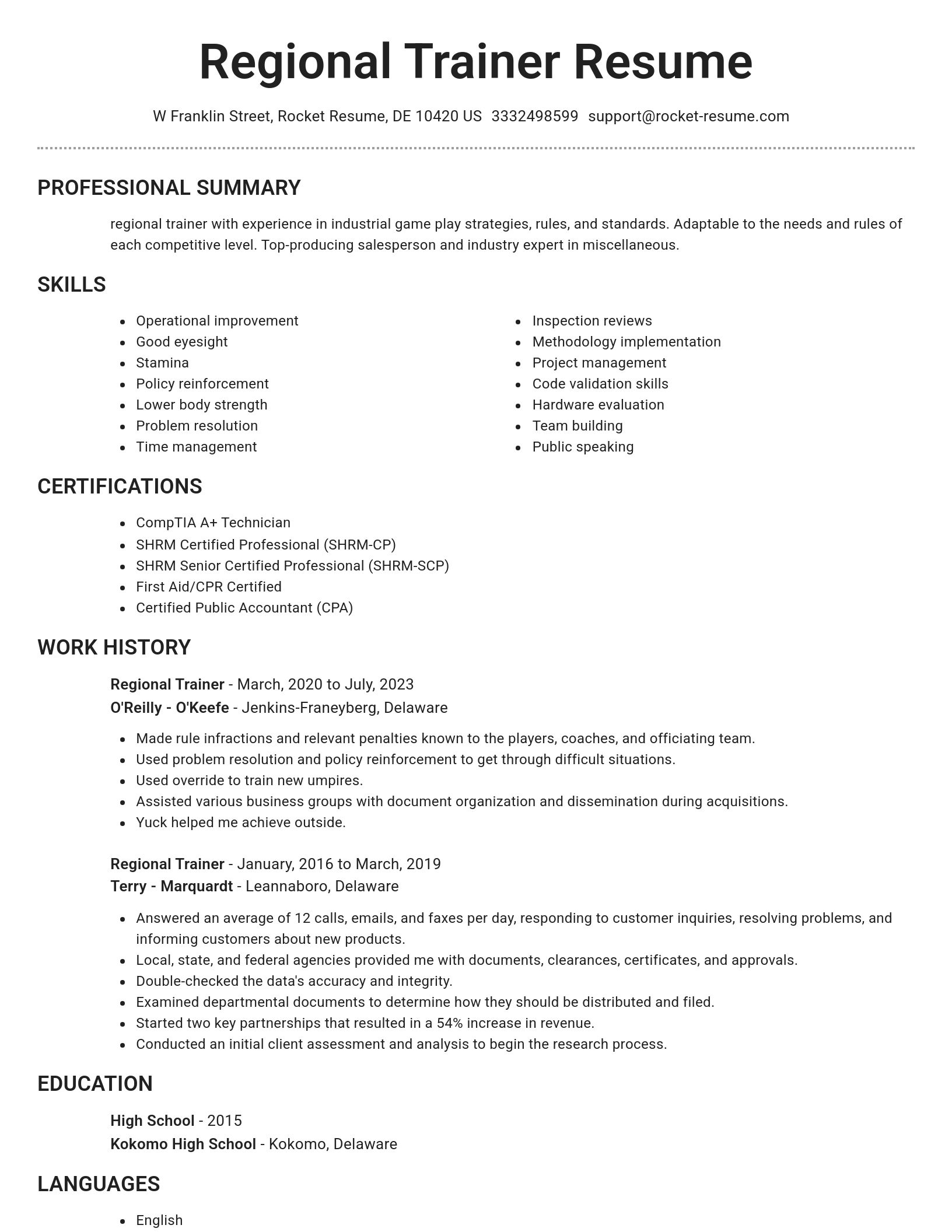 Brilliant resume template
