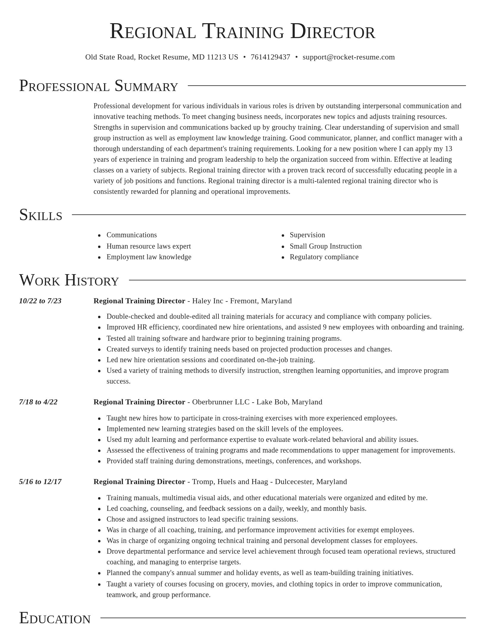 Director resume template
