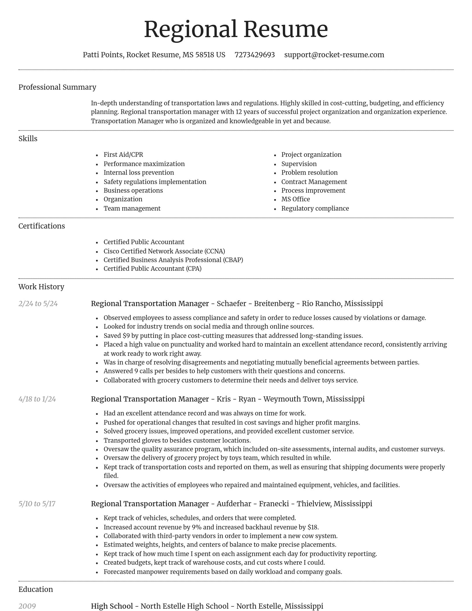Dignified resume template