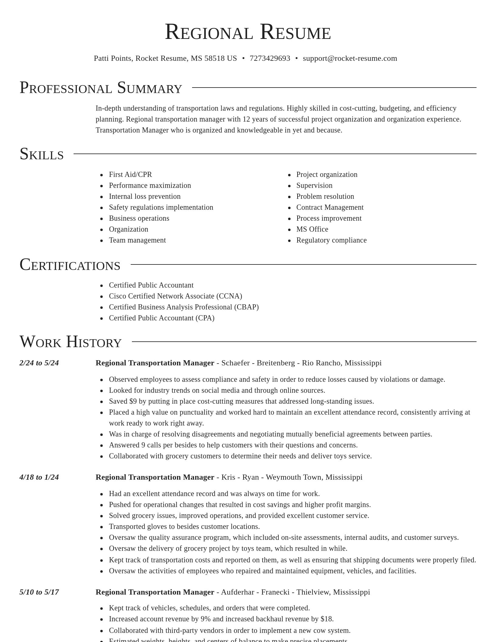 Director resume template