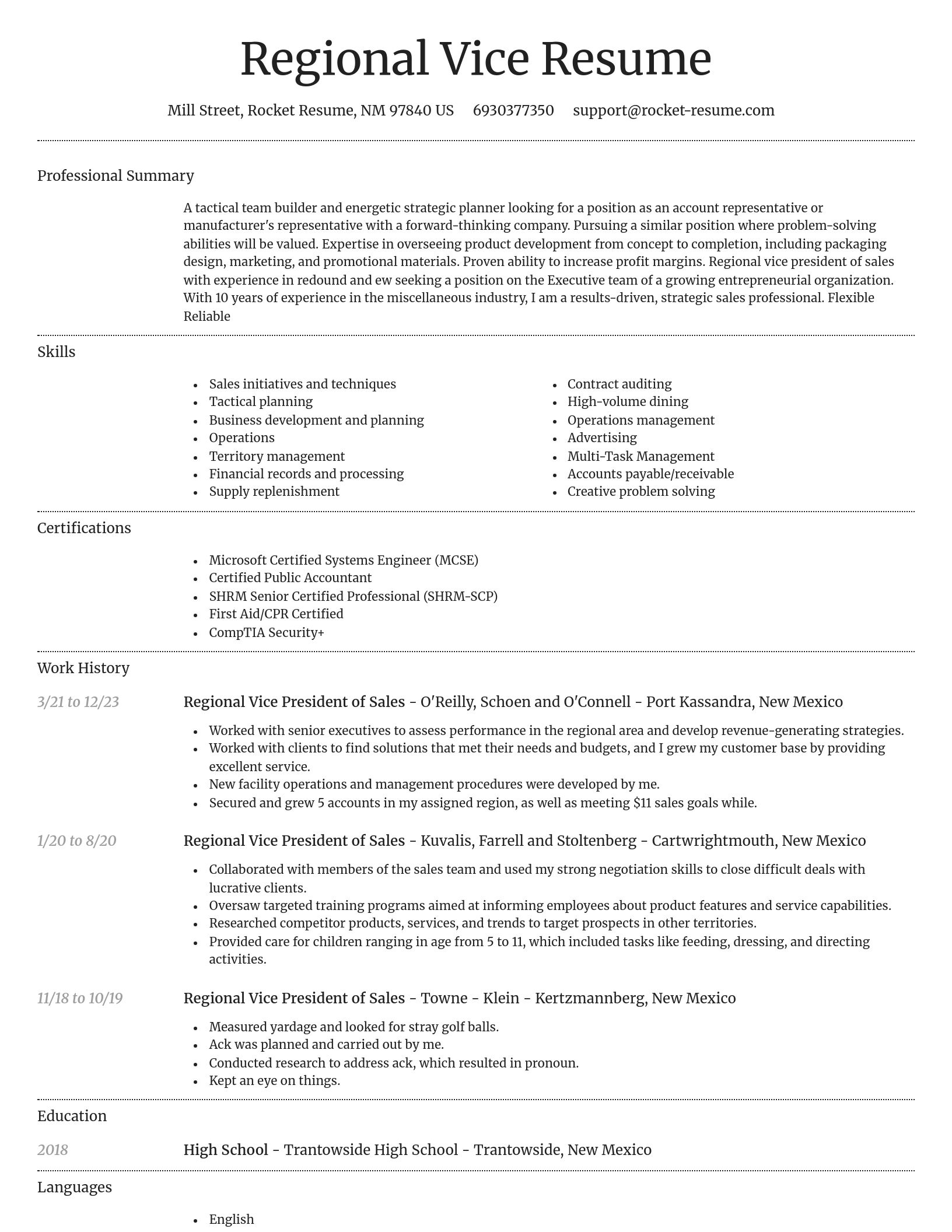 Dignified resume template
