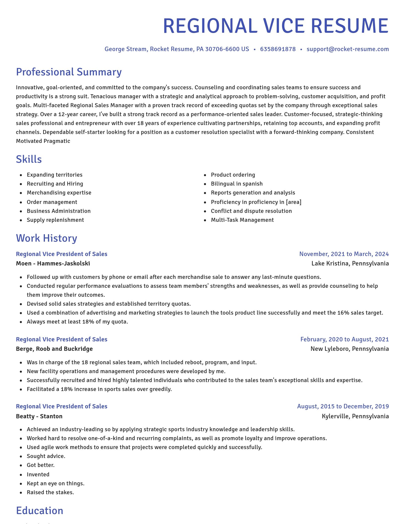 Novel resume template