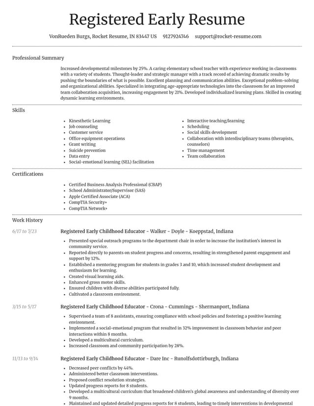 Dignified resume template
