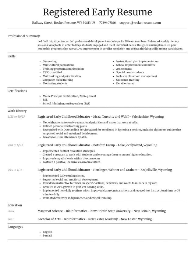 Dignified resume template