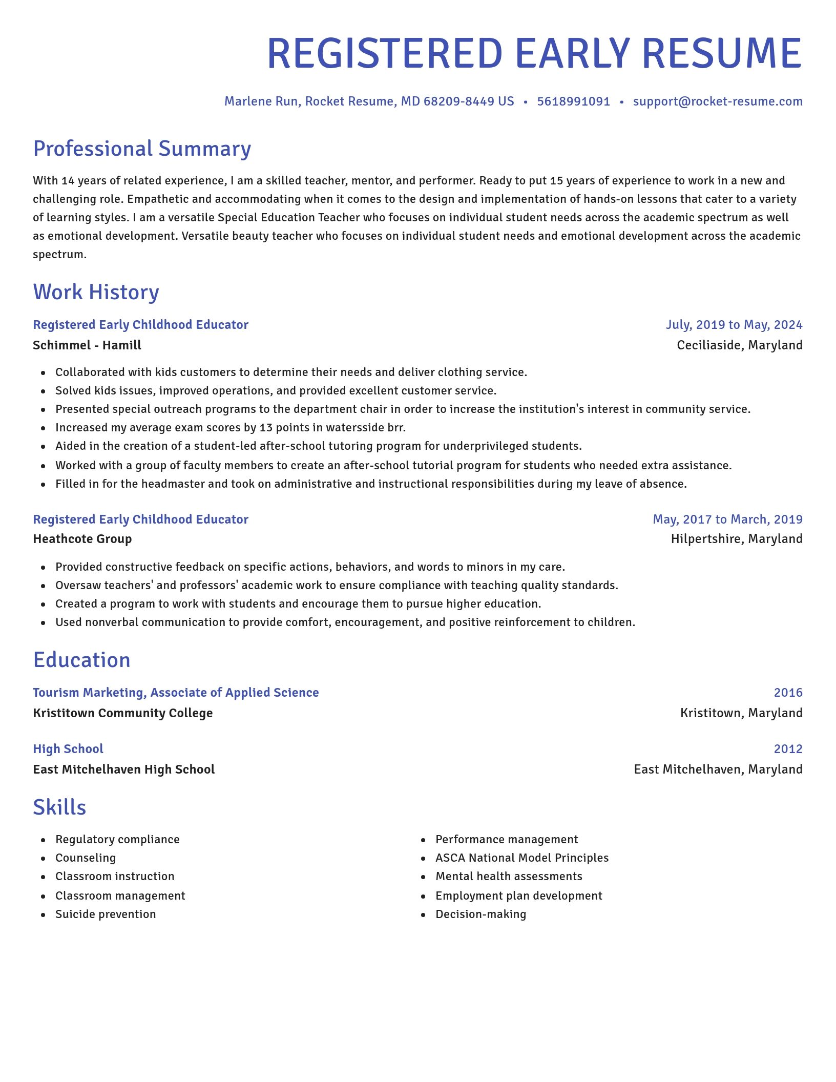 Novel resume template