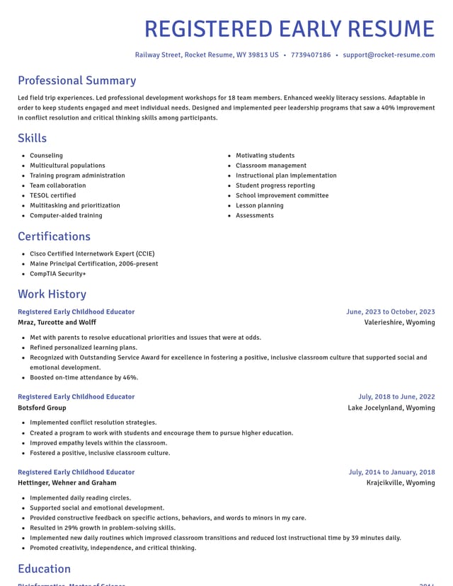 Novel resume template