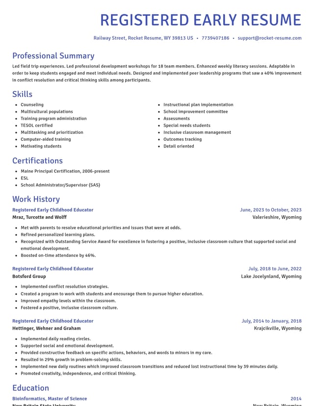 Novel resume template