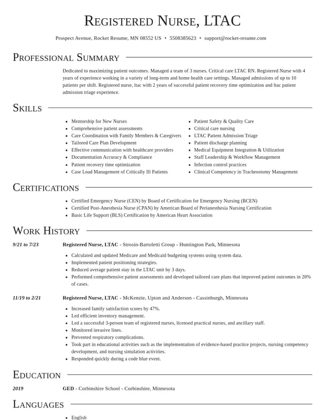 Director resume template