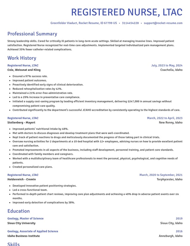 Novel resume template
