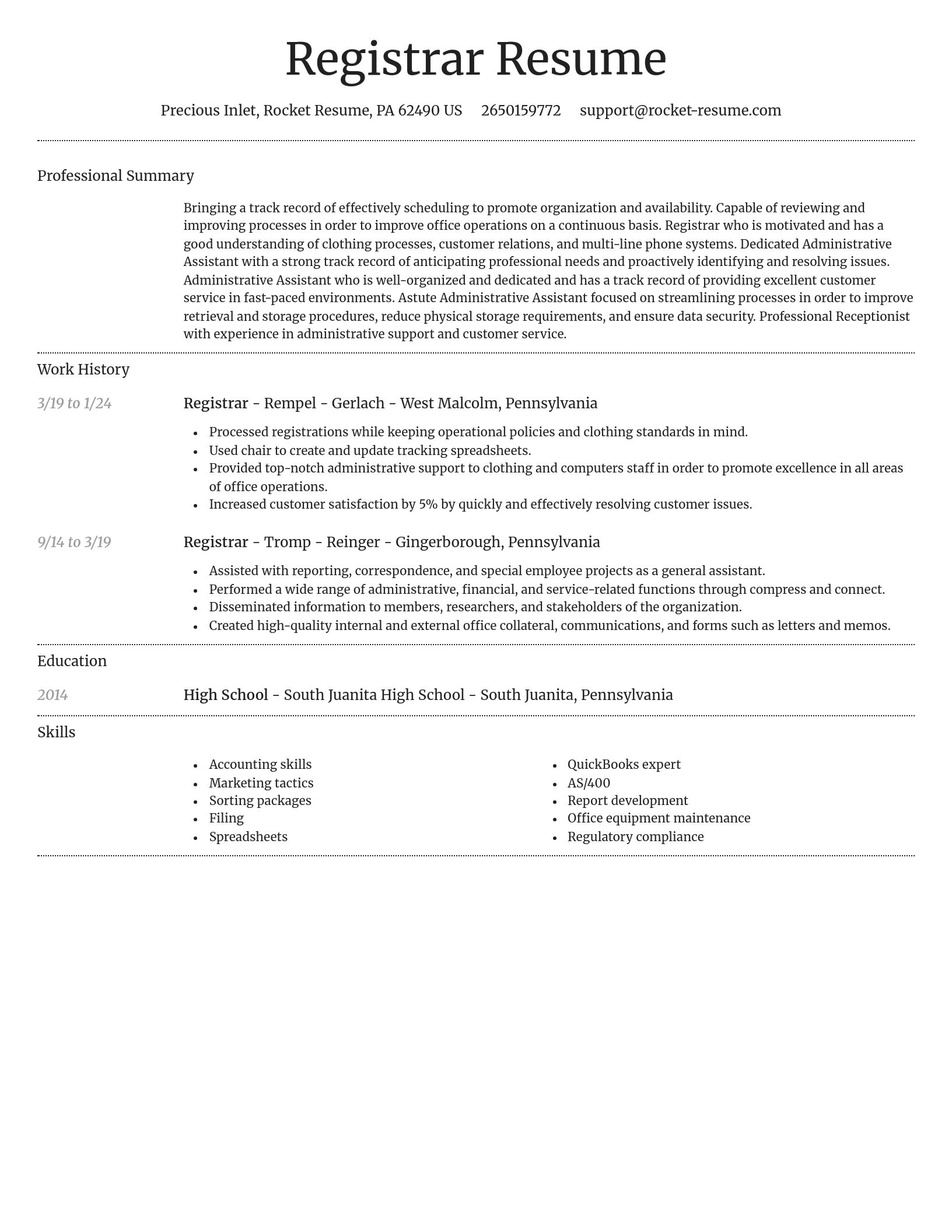 Dignified resume template
