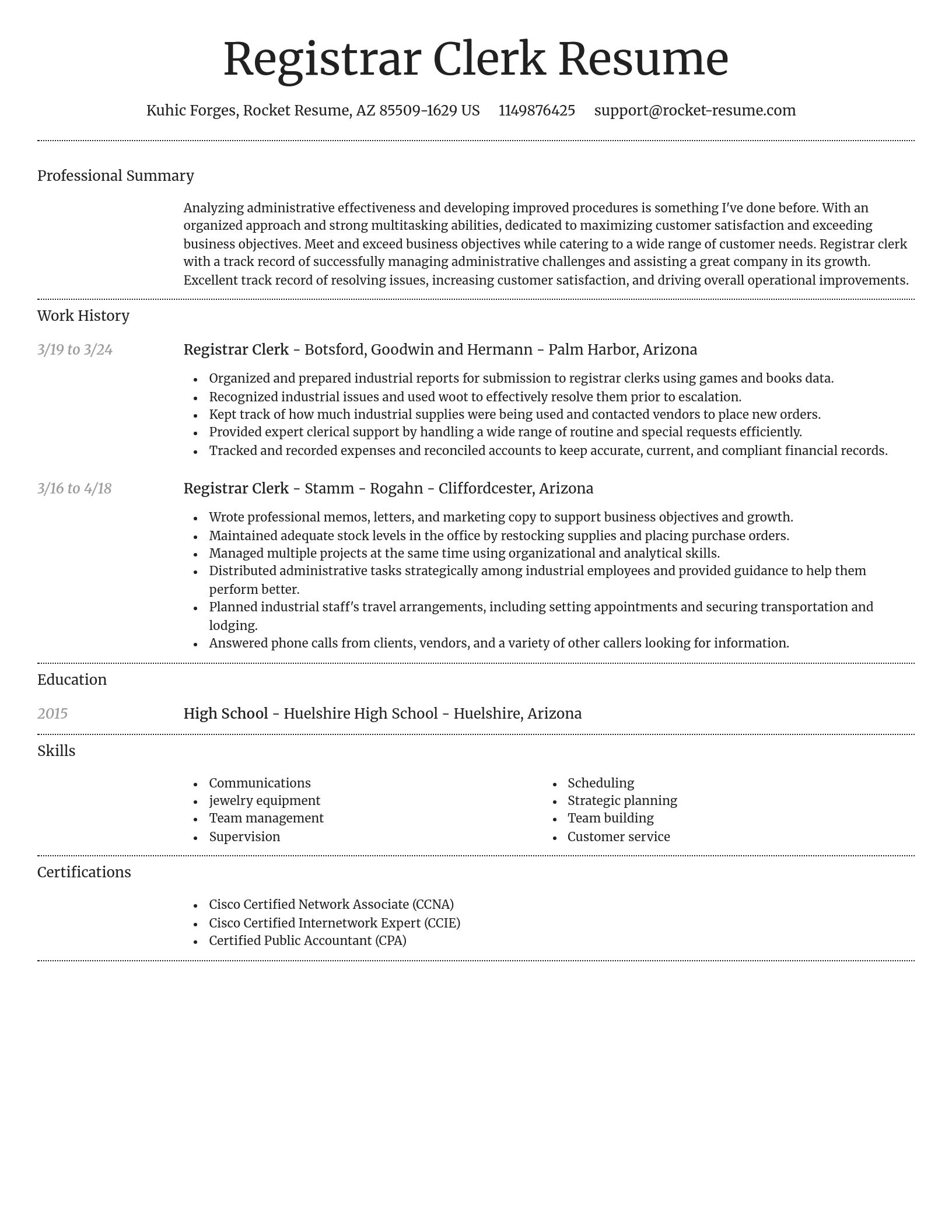 Dignified resume template