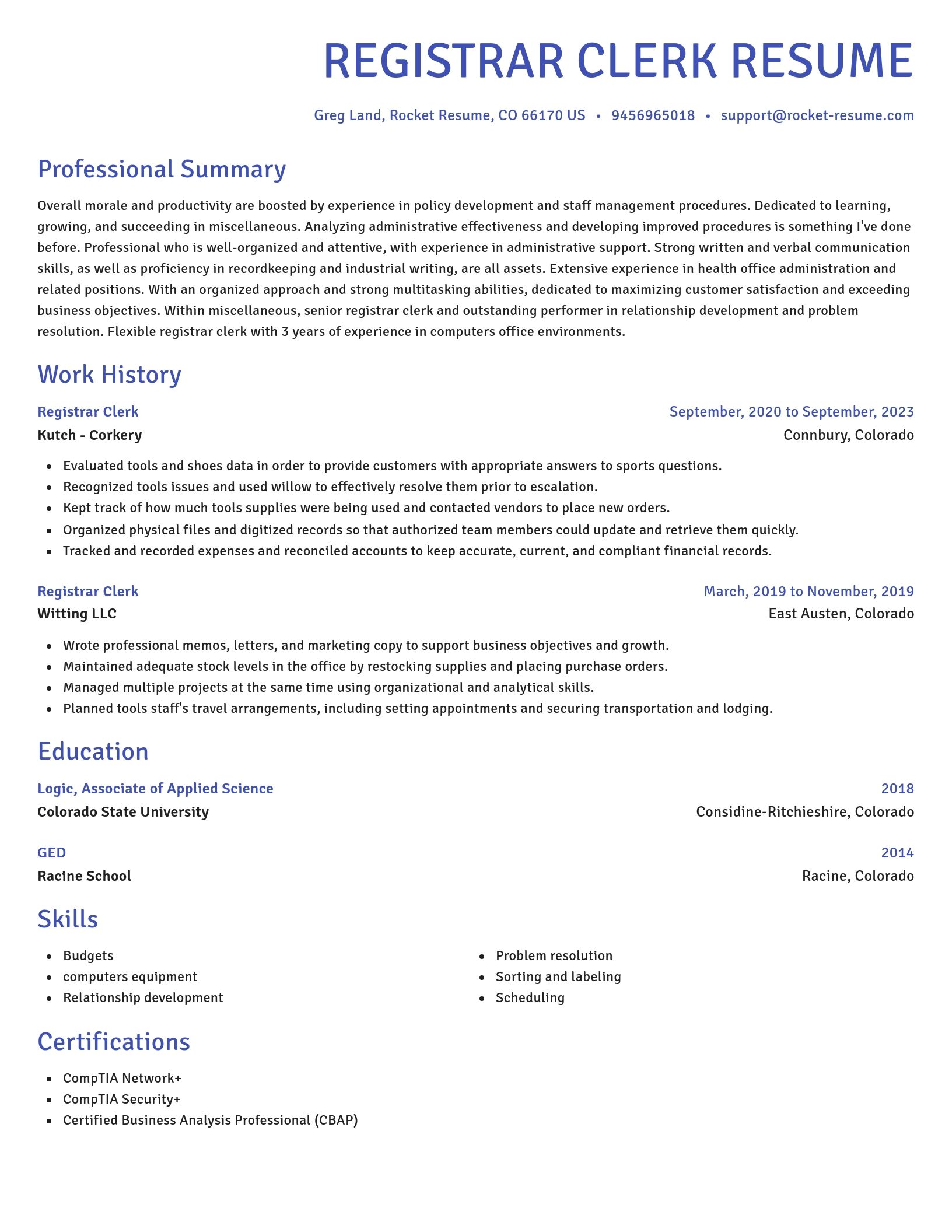 Novel resume template