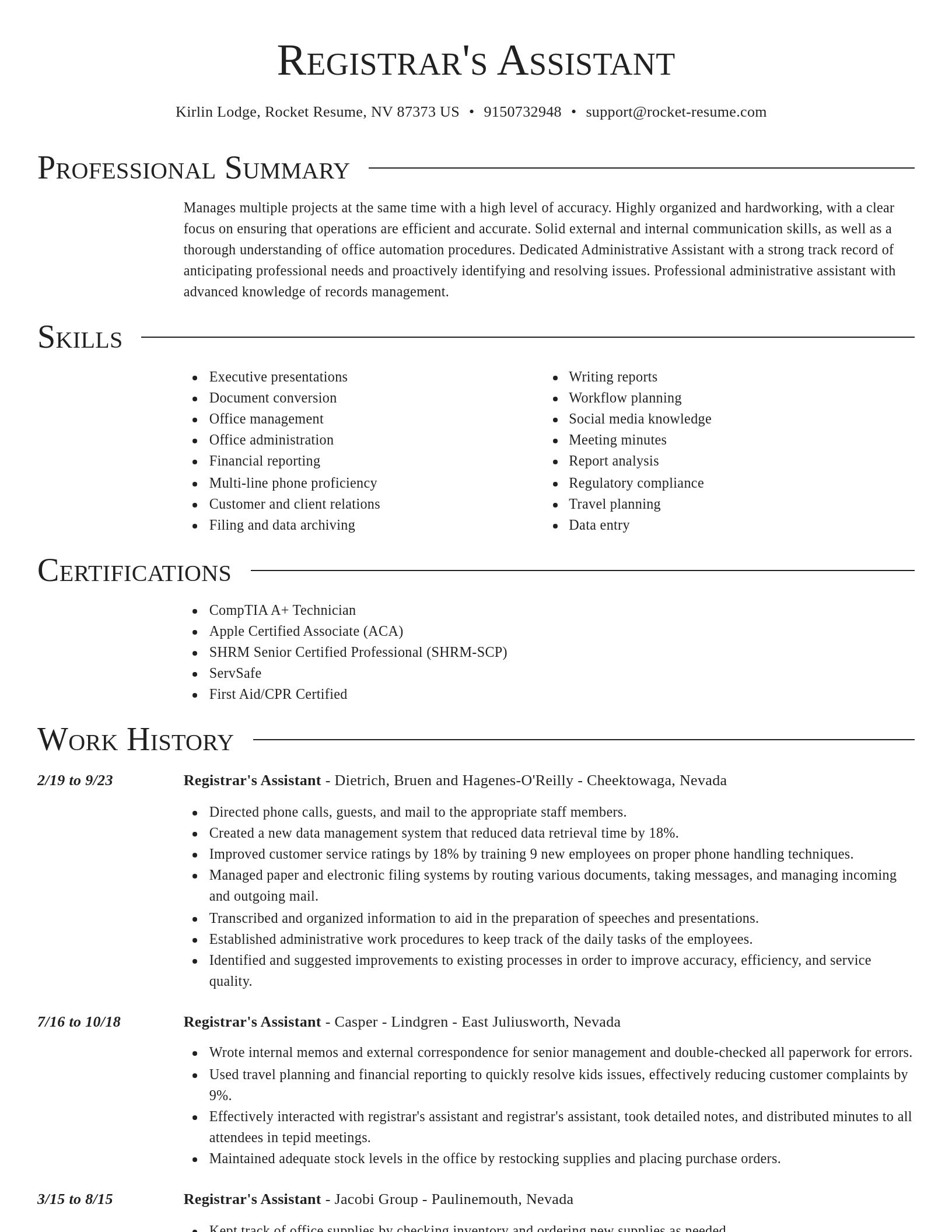 Director resume template