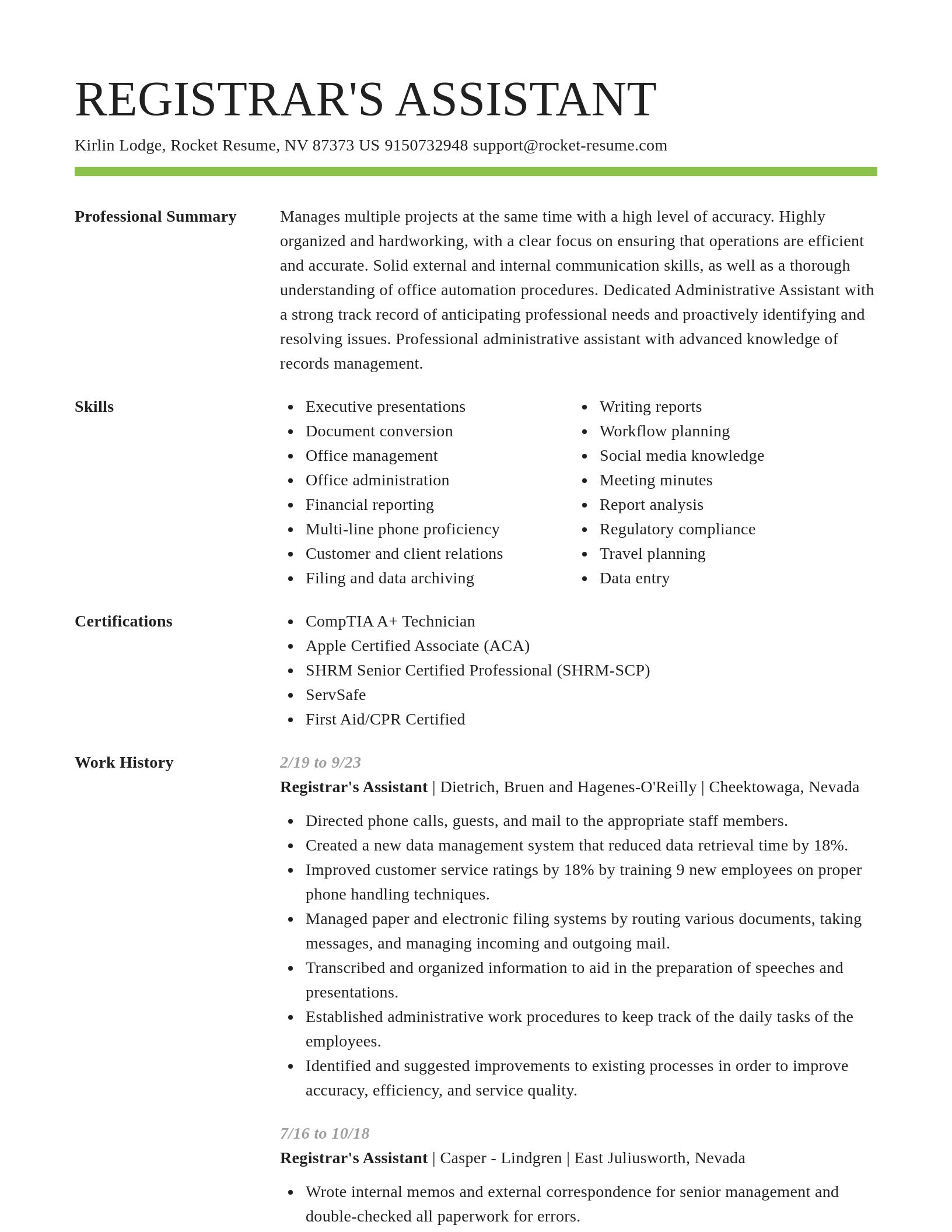 Smart resume template