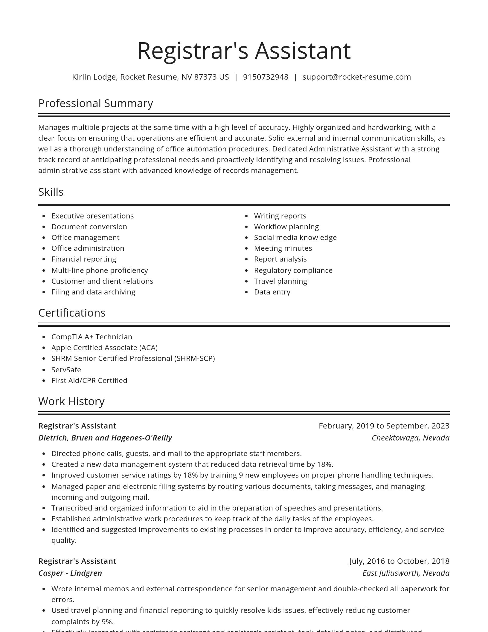 Spotlight resume template