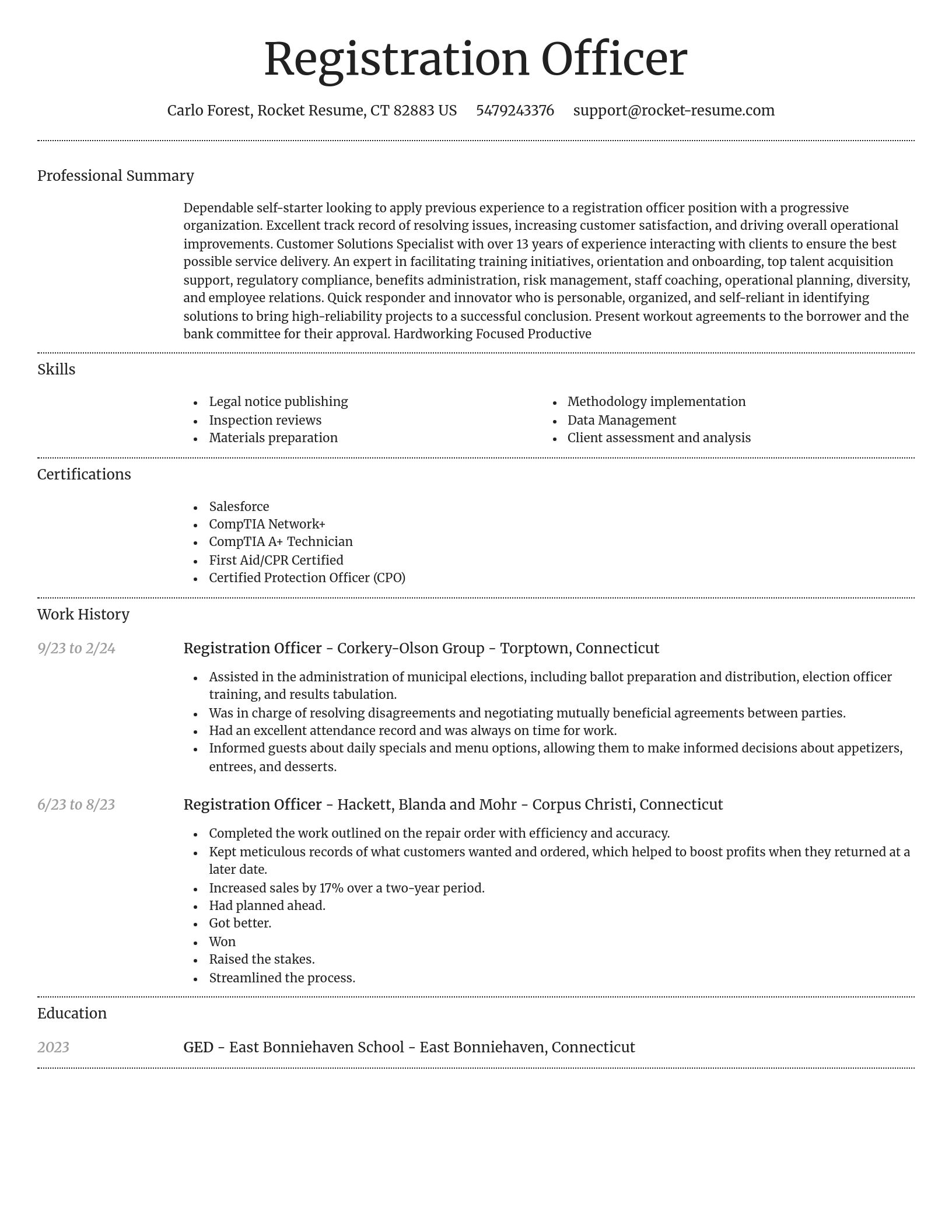 Dignified resume template