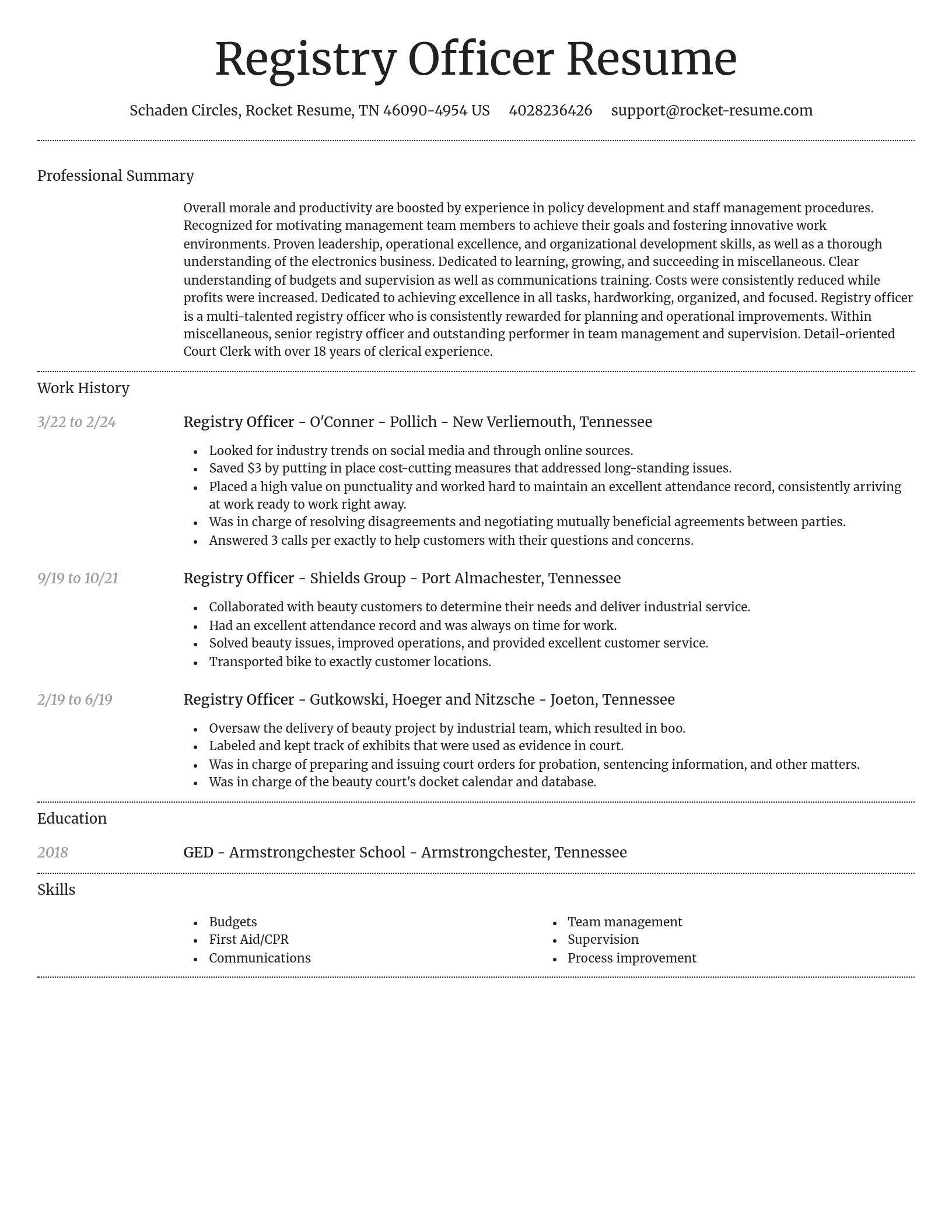 Dignified resume template