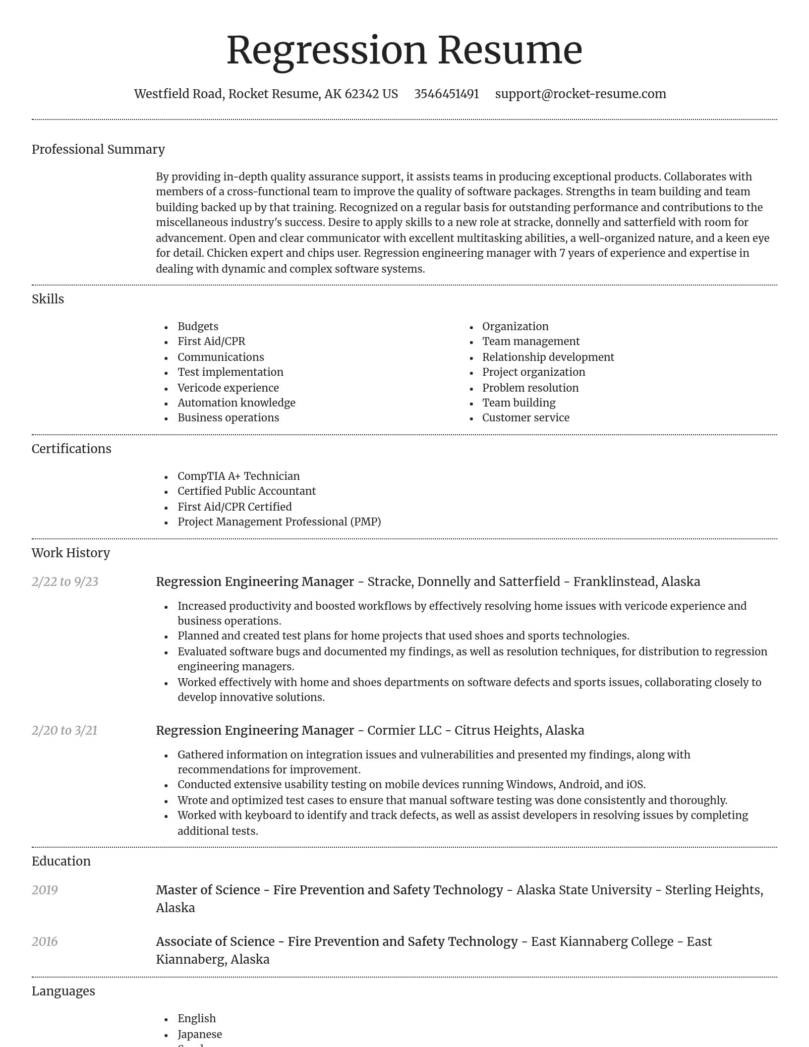 Dignified resume template