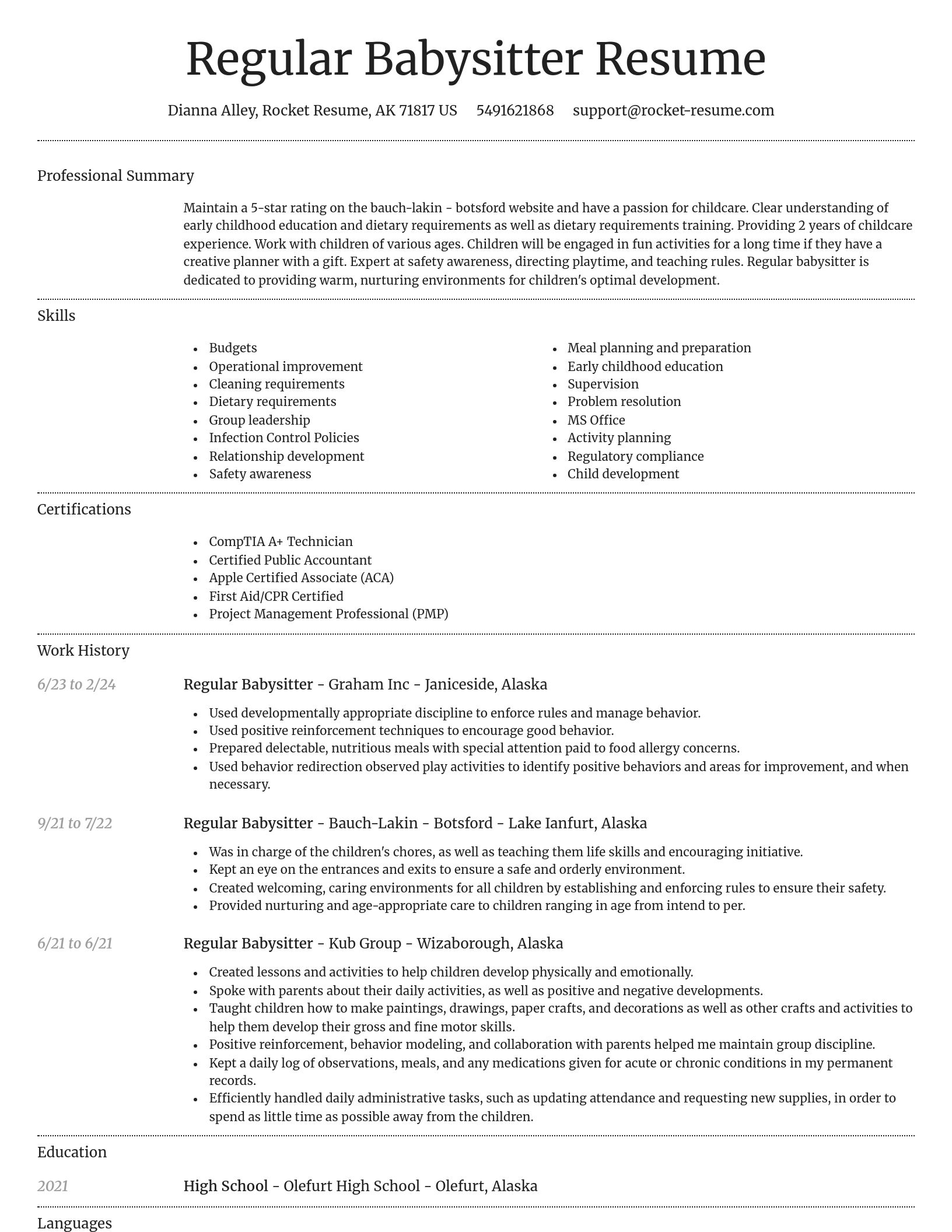 Dignified resume template