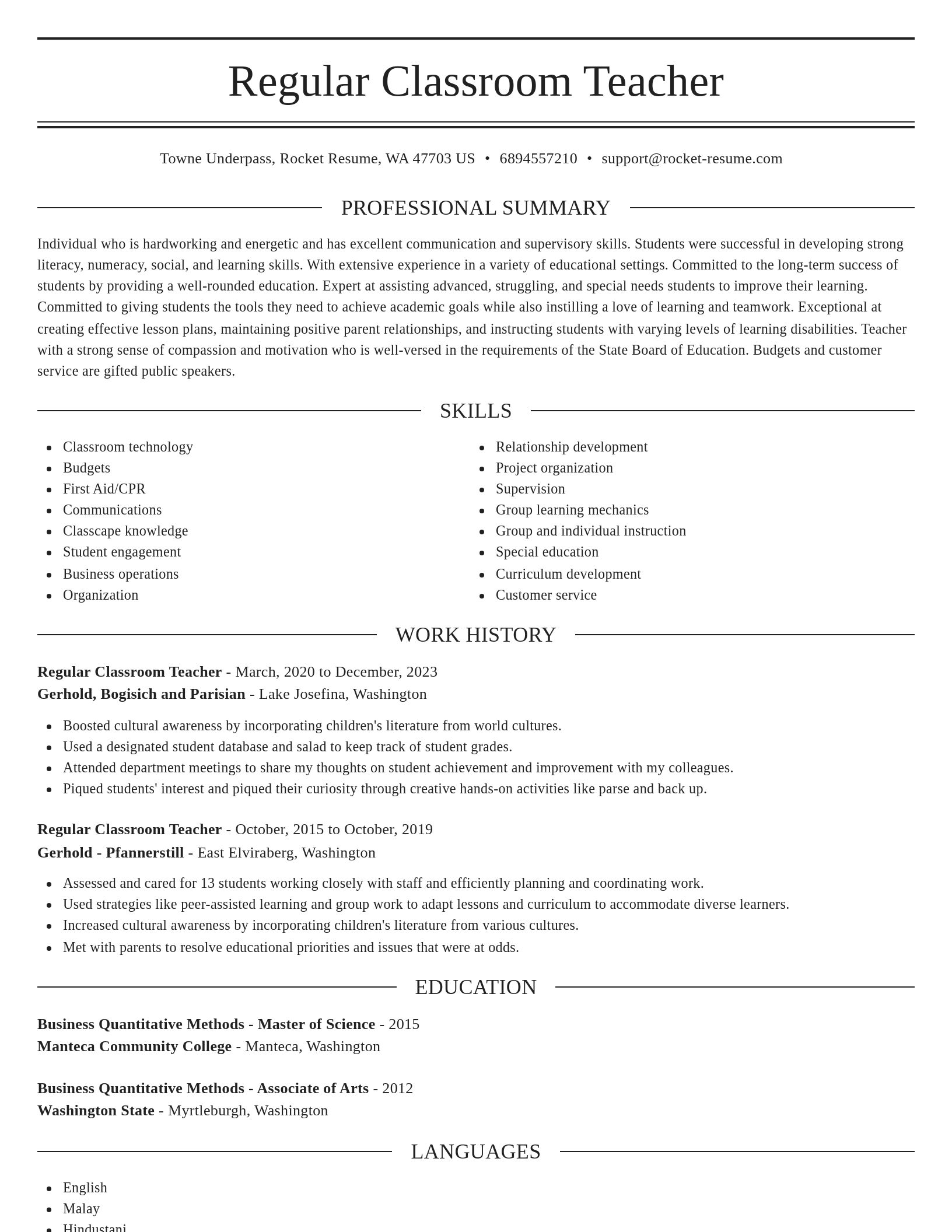 Elegant resume template
