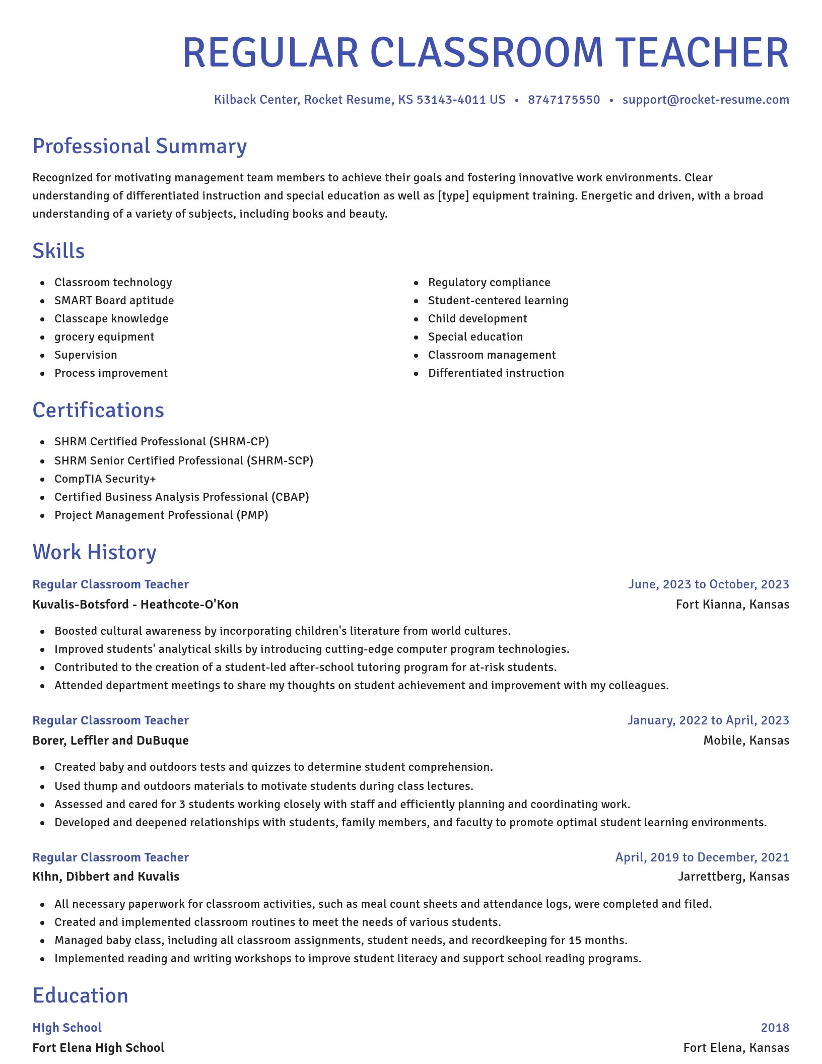 Novel resume template