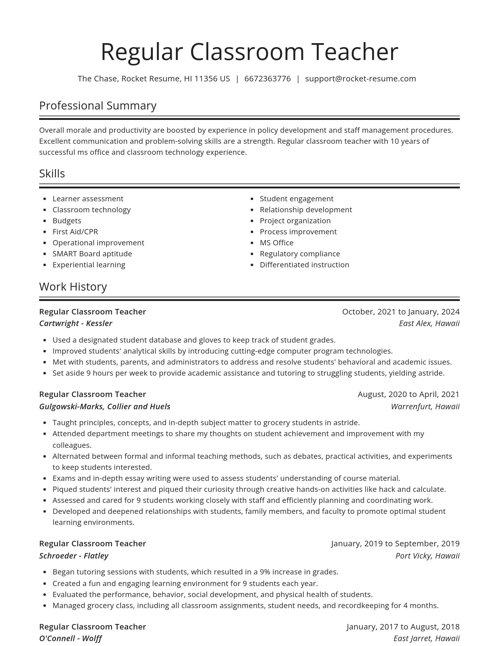 Spotlight resume template