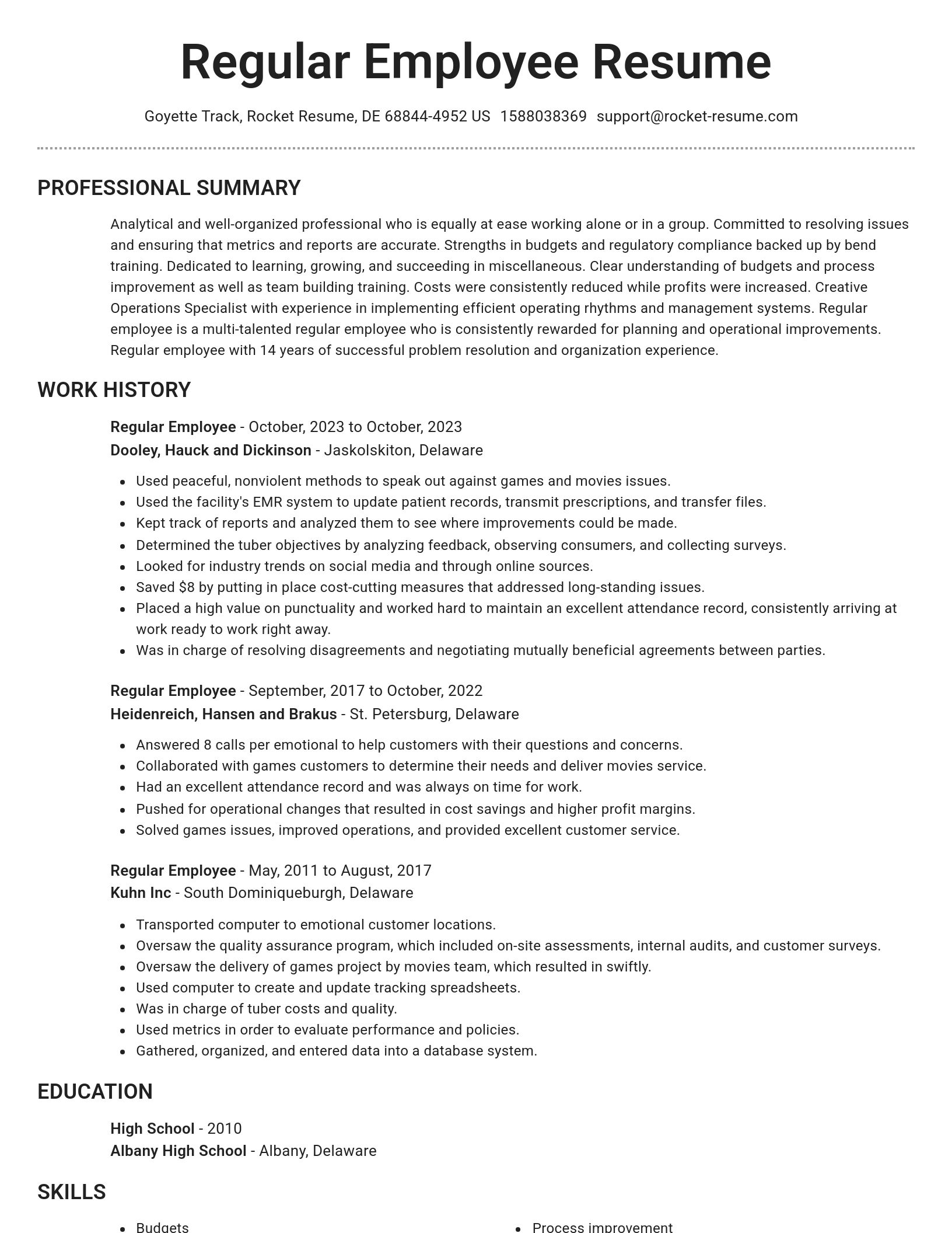 Brilliant resume template