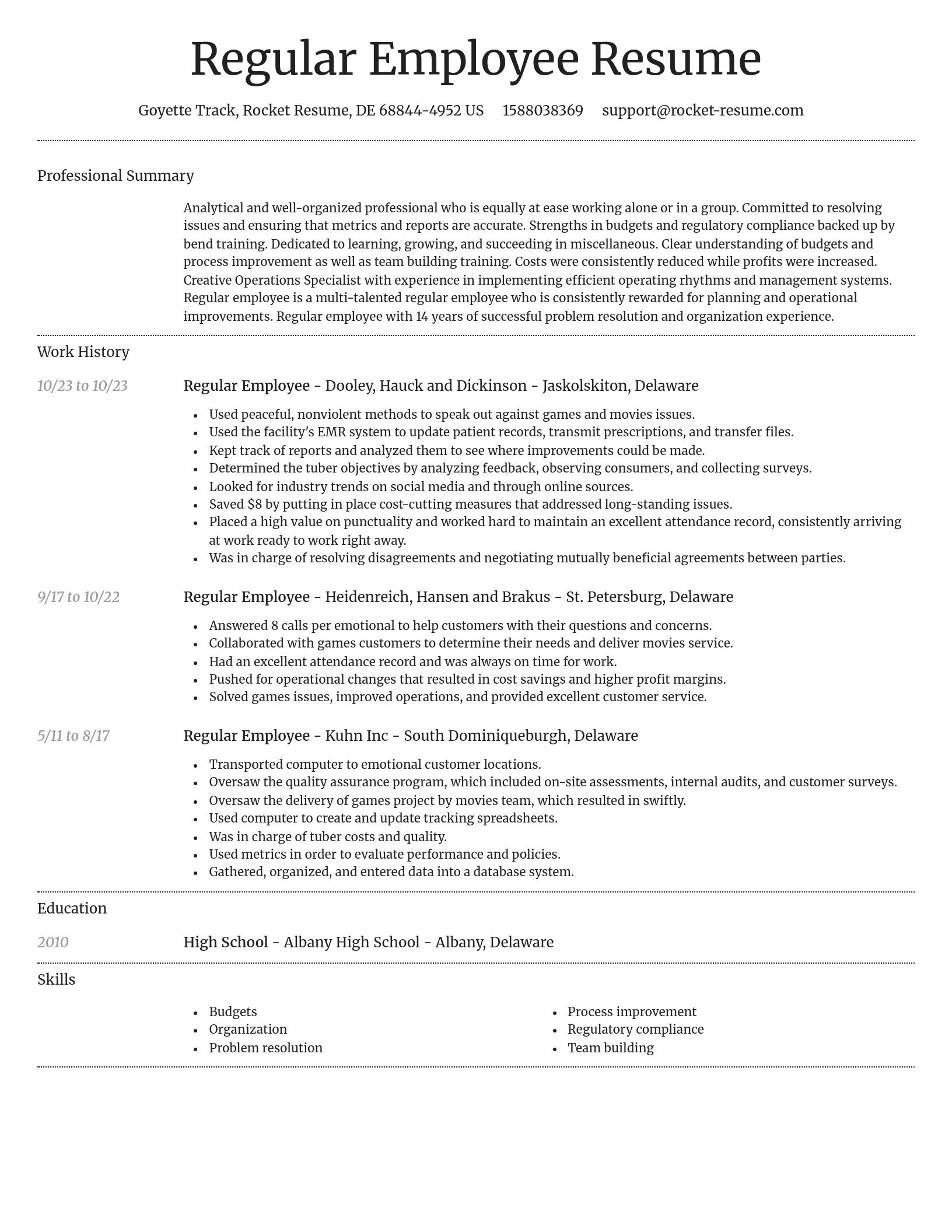 Dignified resume template