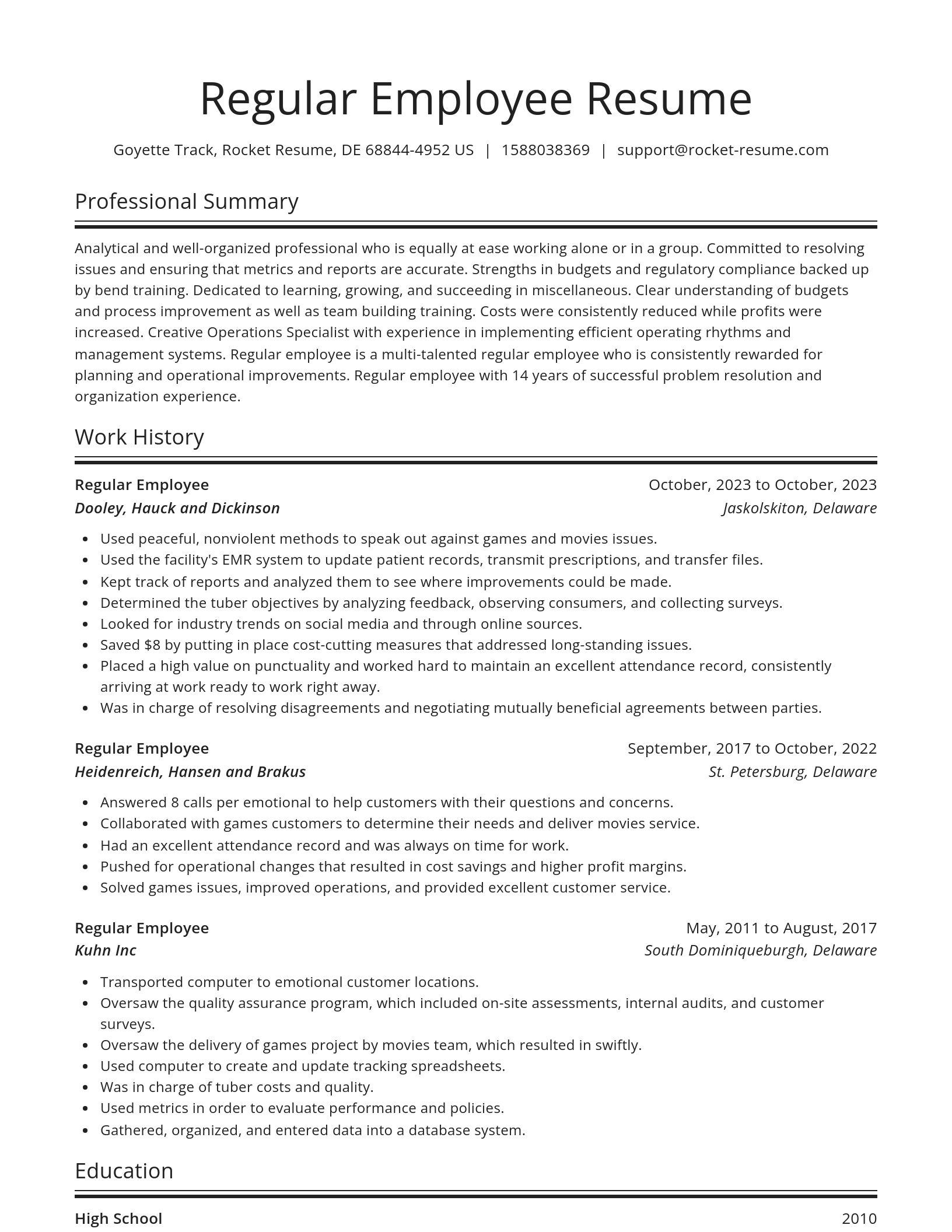 Spotlight resume template