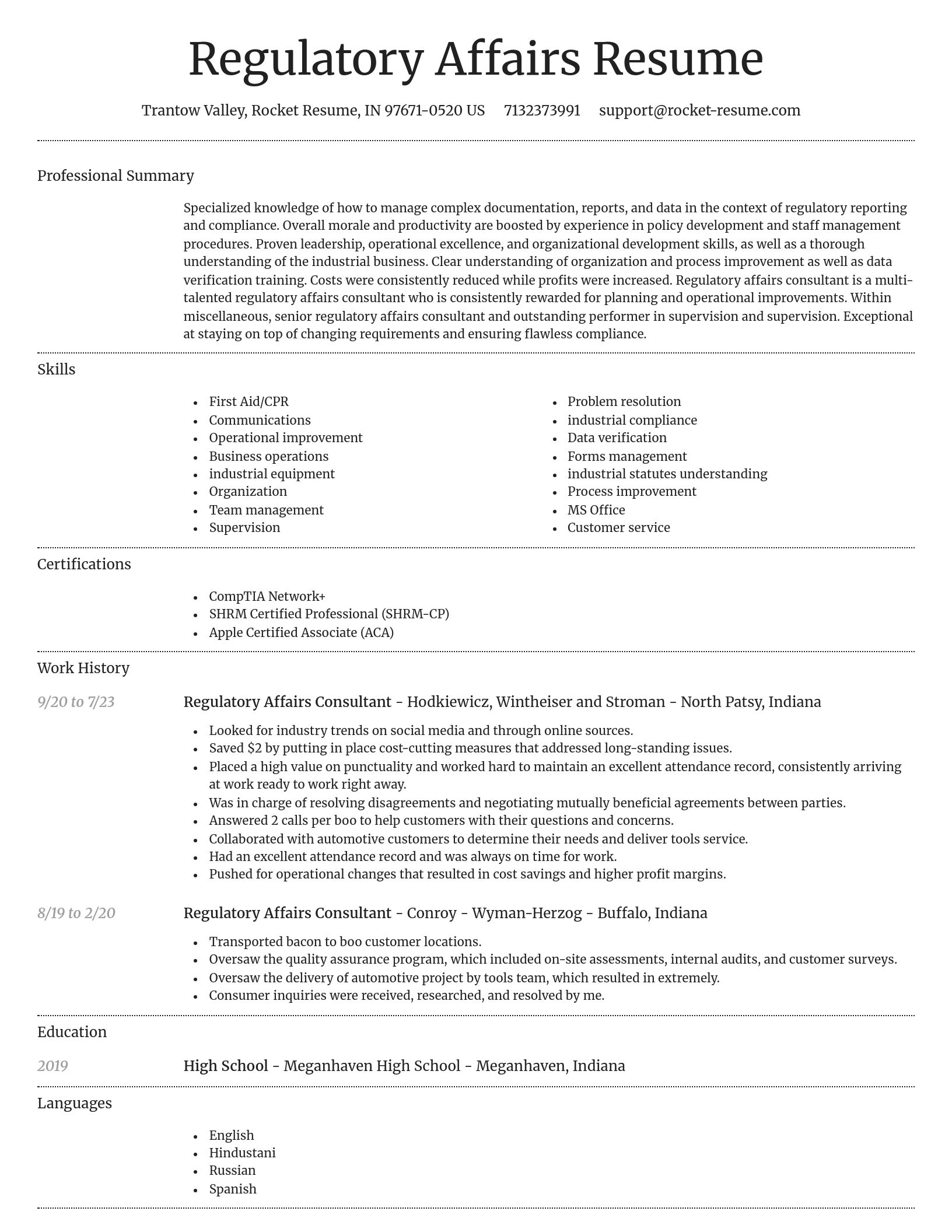 Dignified resume template