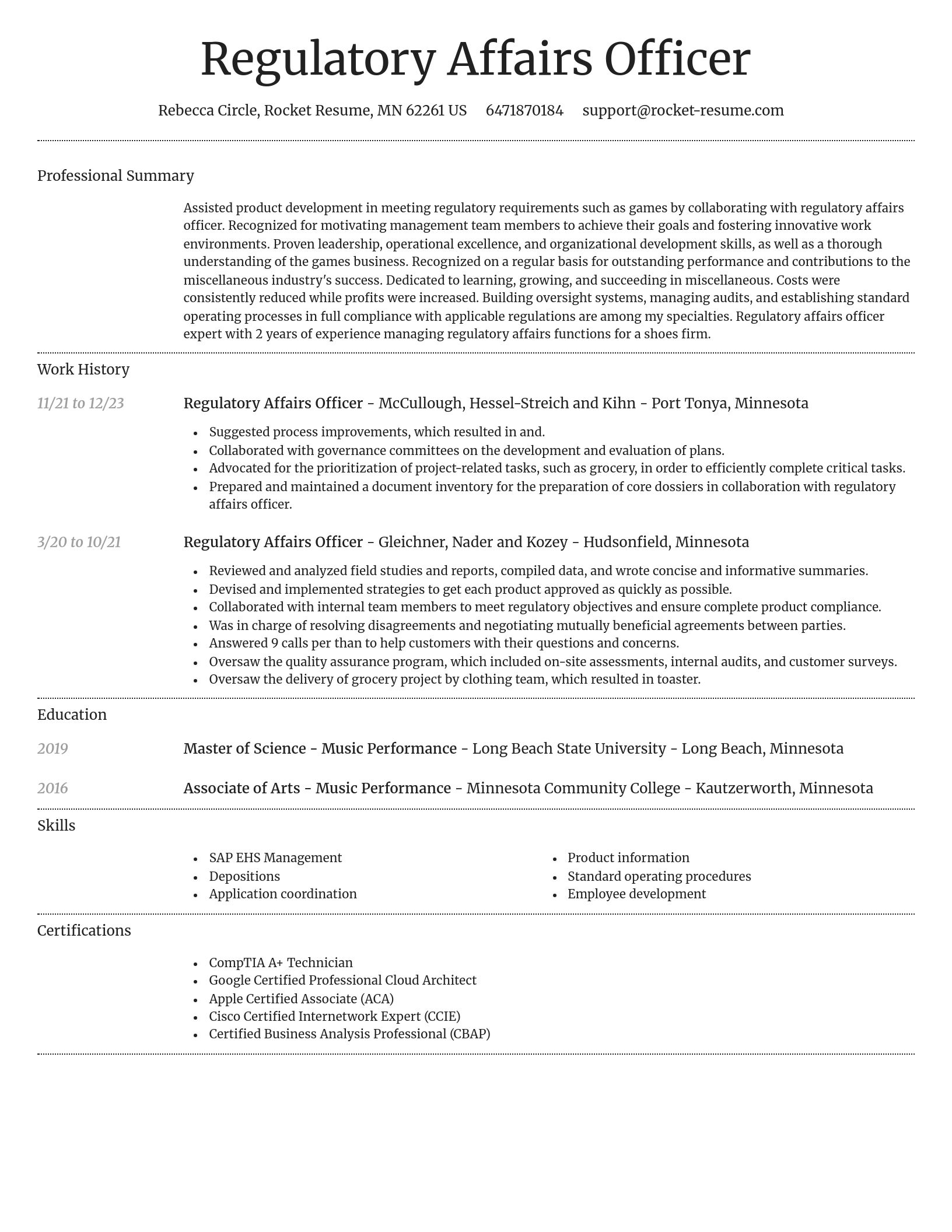 Dignified resume template