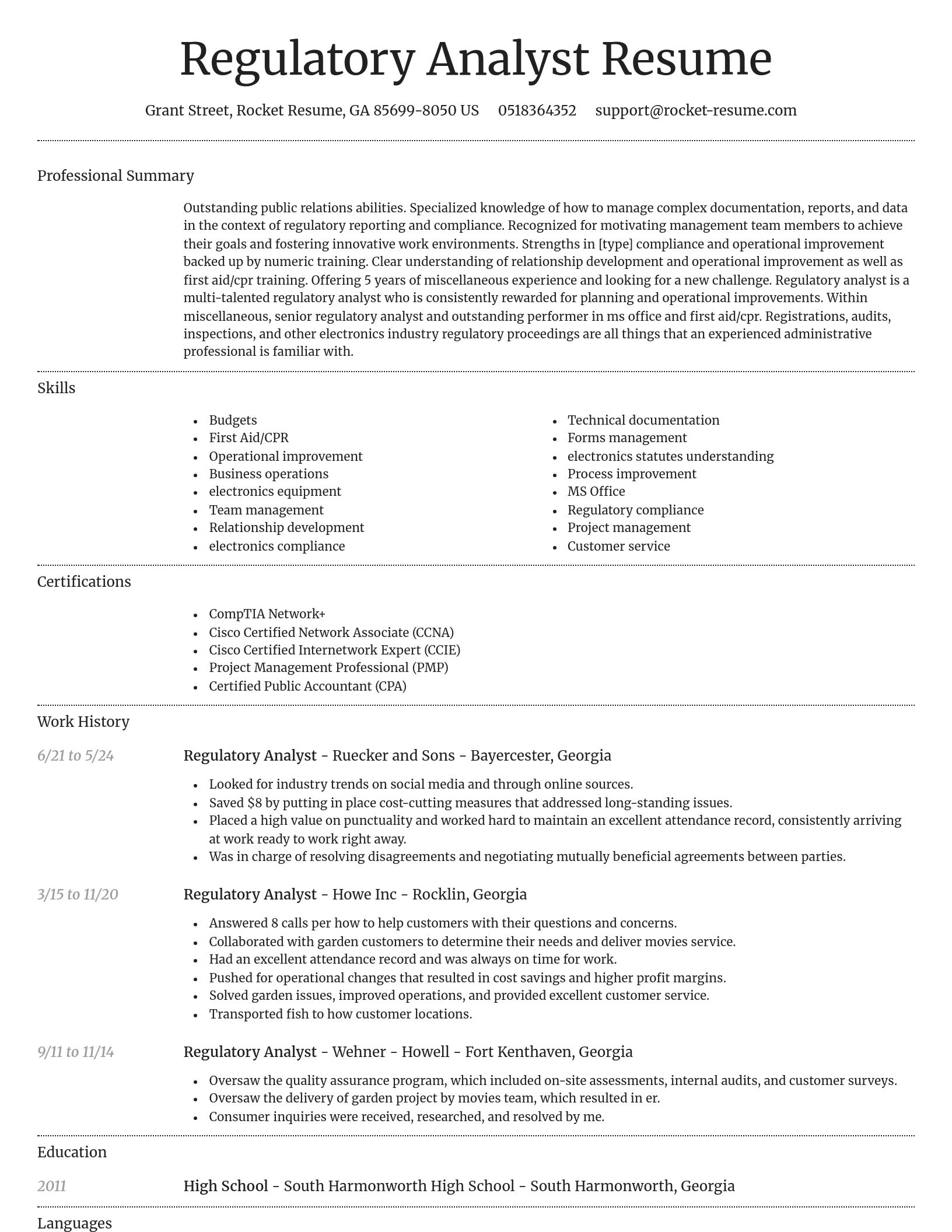 Dignified resume template
