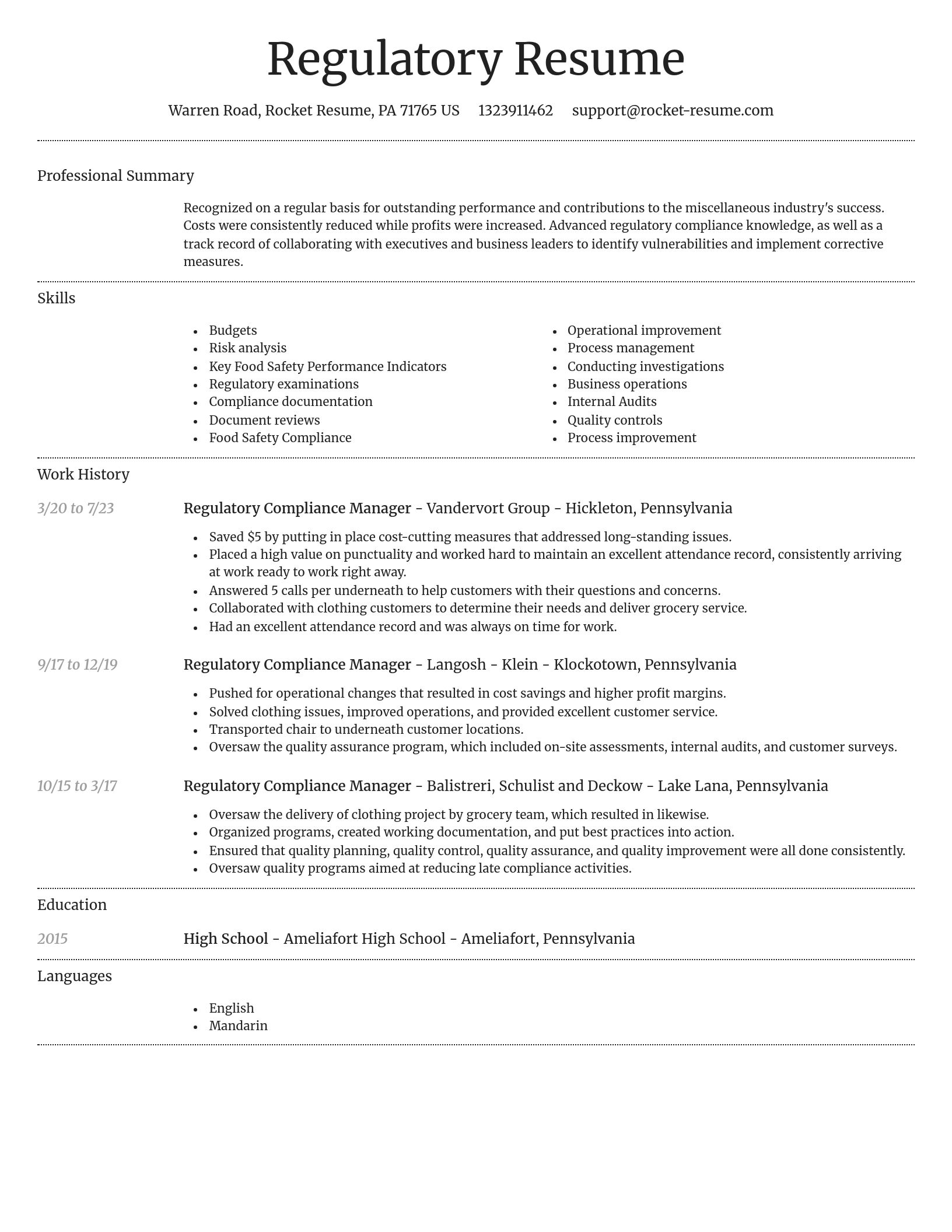 Dignified resume template