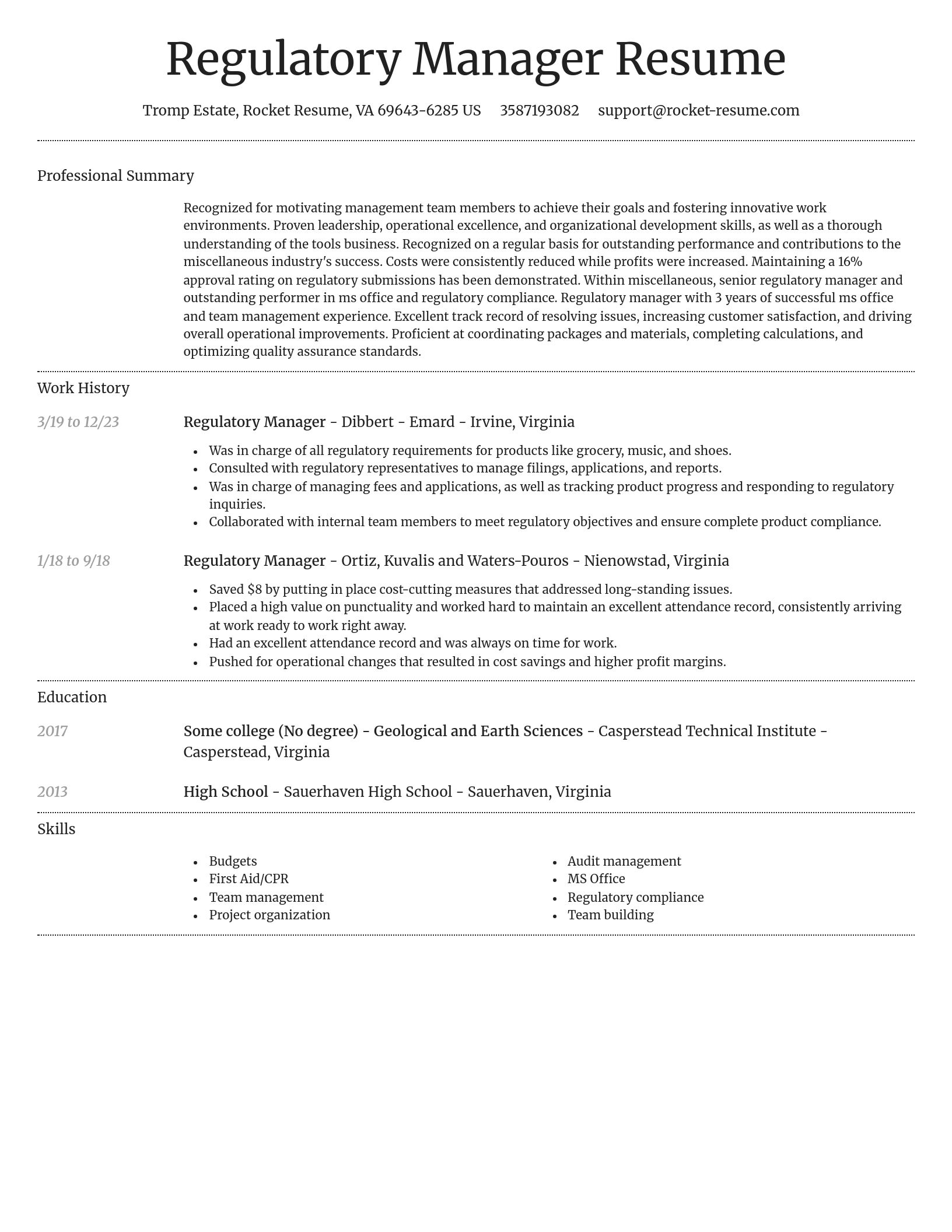 Dignified resume template