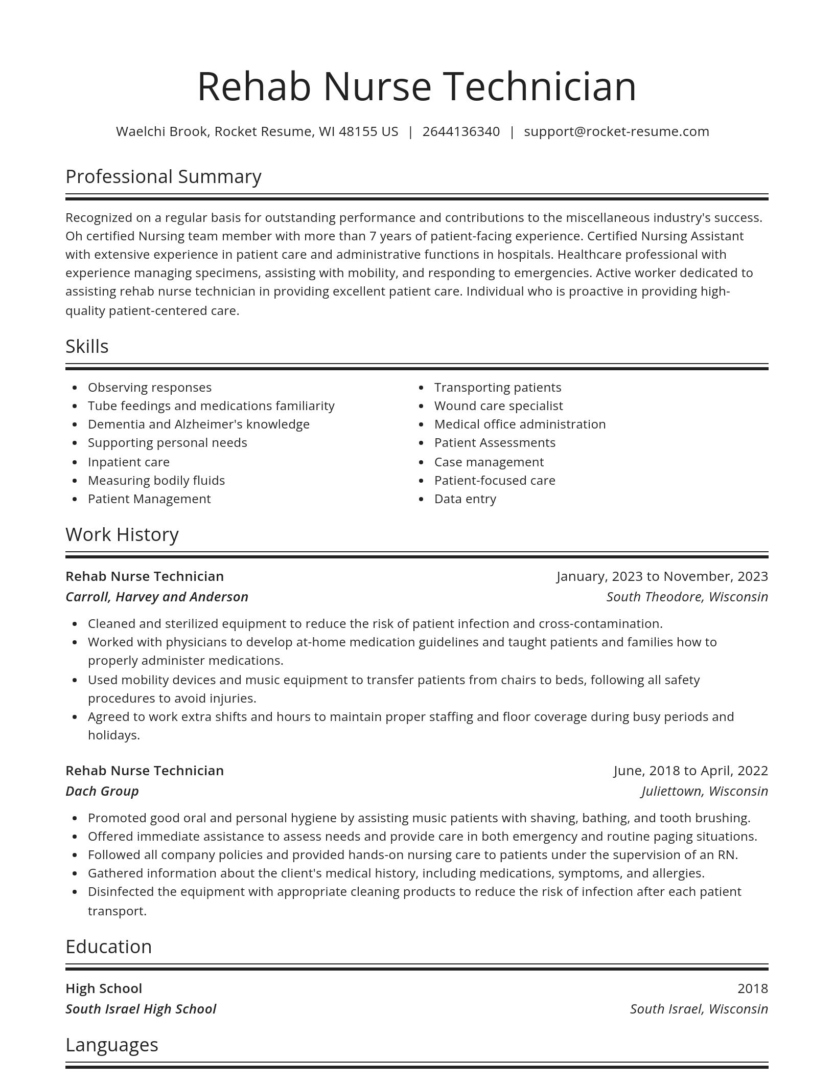 Spotlight resume template