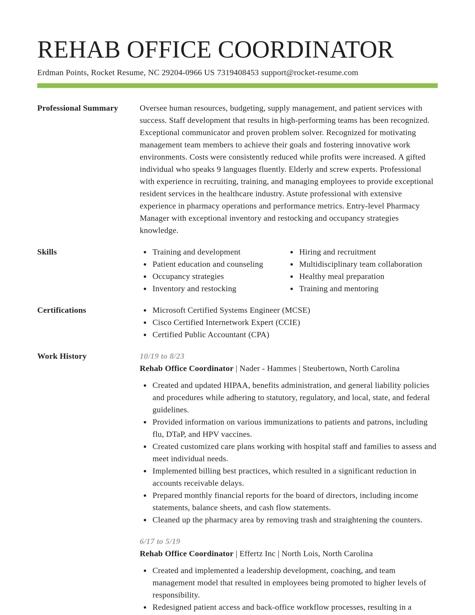 Smart resume template