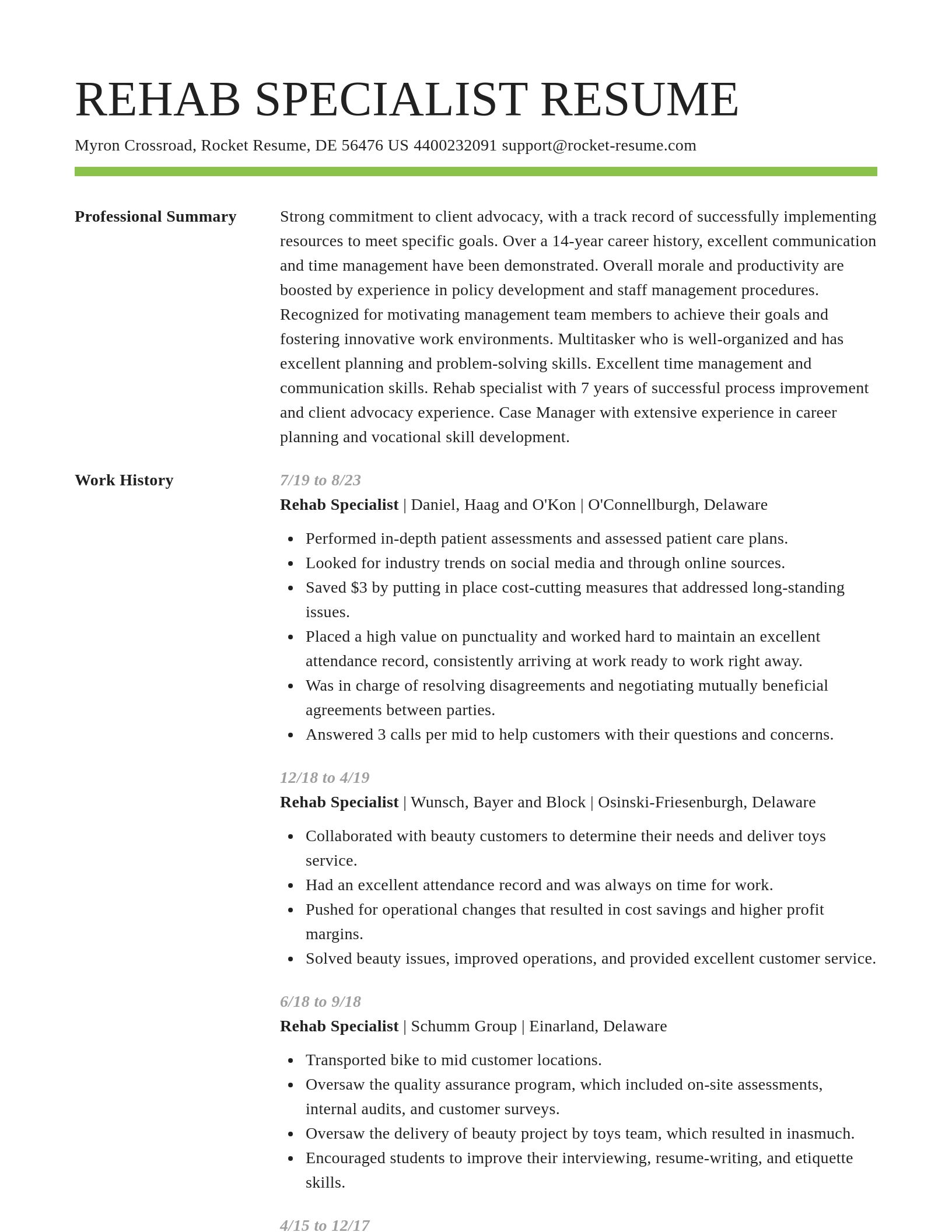Smart resume template