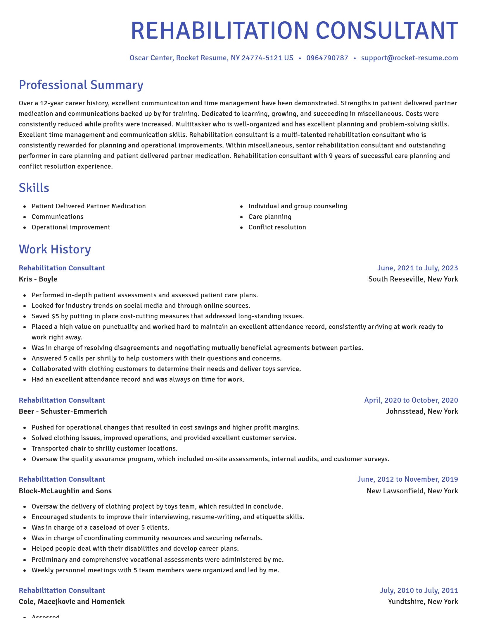 Novel resume template