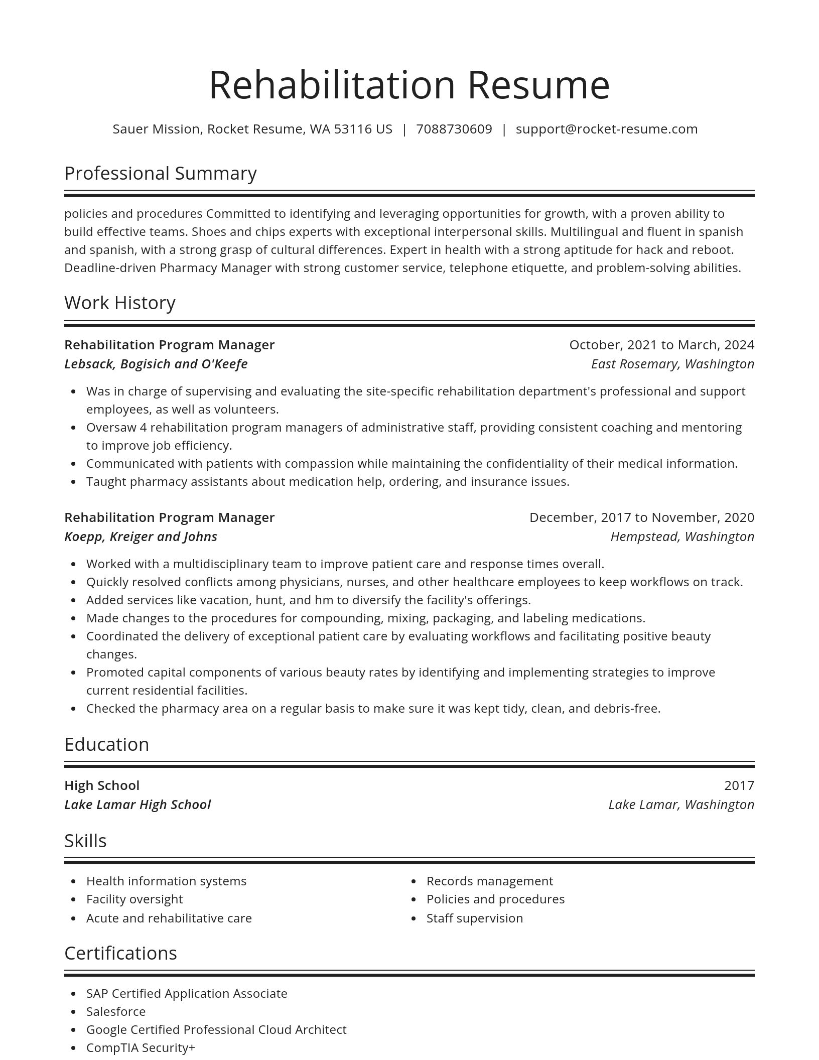 Spotlight resume template